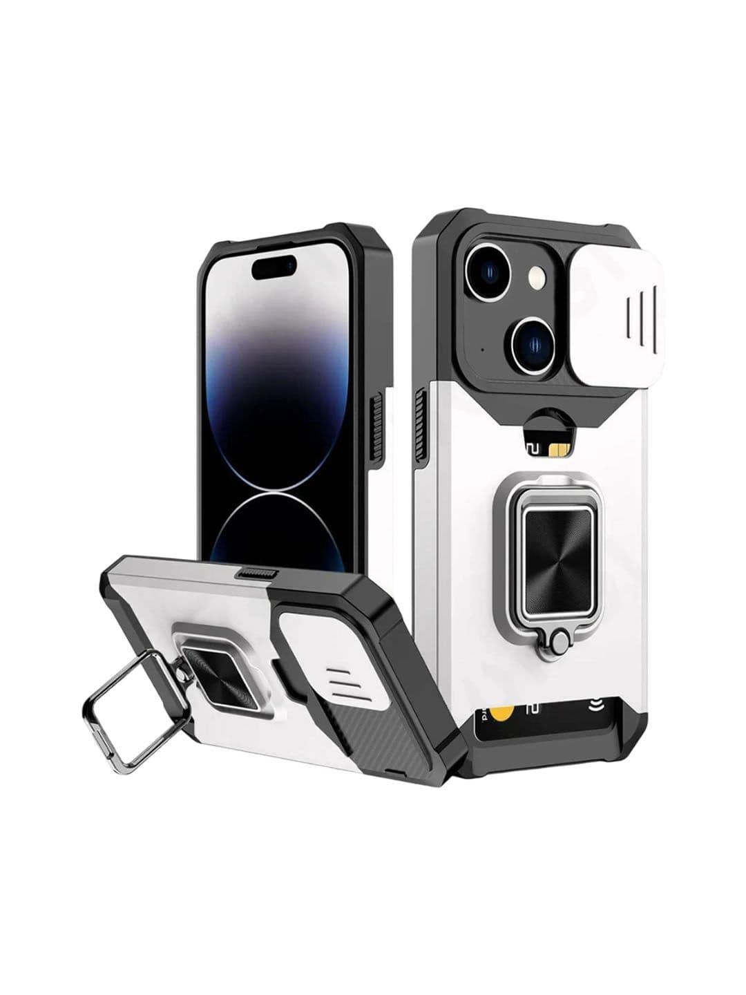 Luxury Kase LK177 Camera Slide Protection Ring Magnetic Kickstand iPhone 15 Back Case - view 1