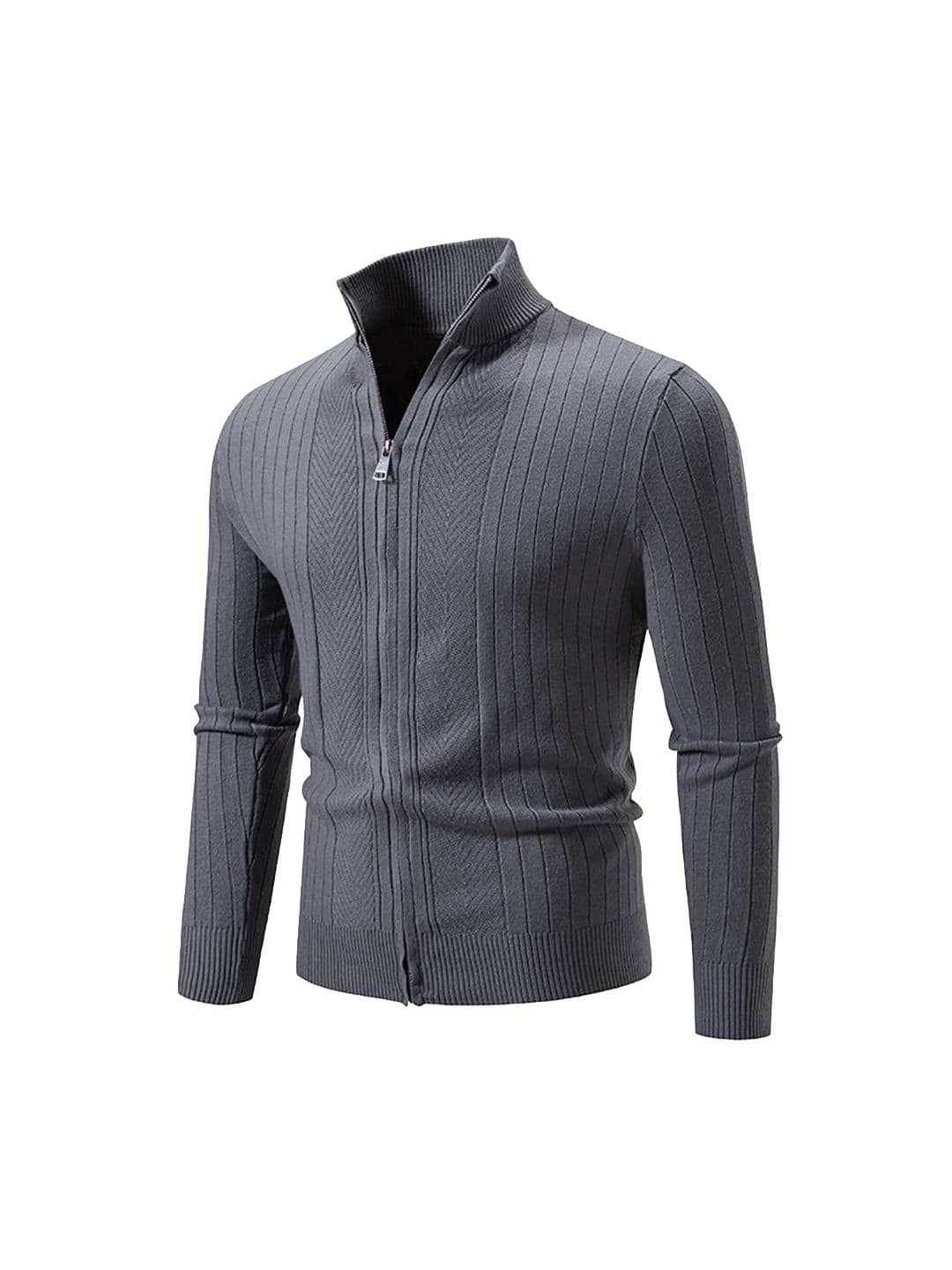 StyleCast x Revolte Men Mock Collar Striped Casual Bomber Jacket - view 1