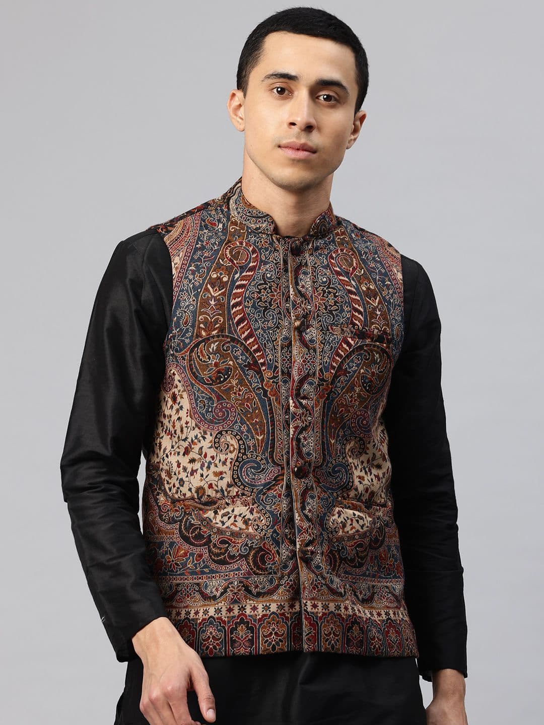 SWI Stylish Men Woven Design Nehru Jacket - view 1