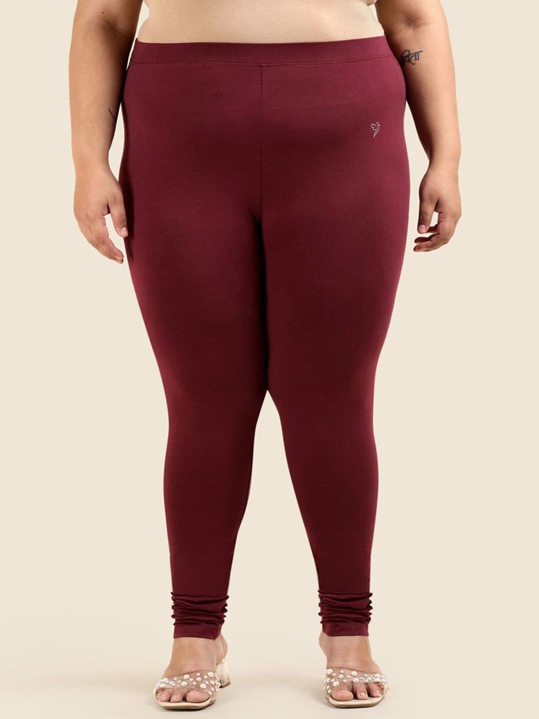 TWIN BIRDS Plus Size Women Super Stretch Cotton Churidar Length Leggings - view 1