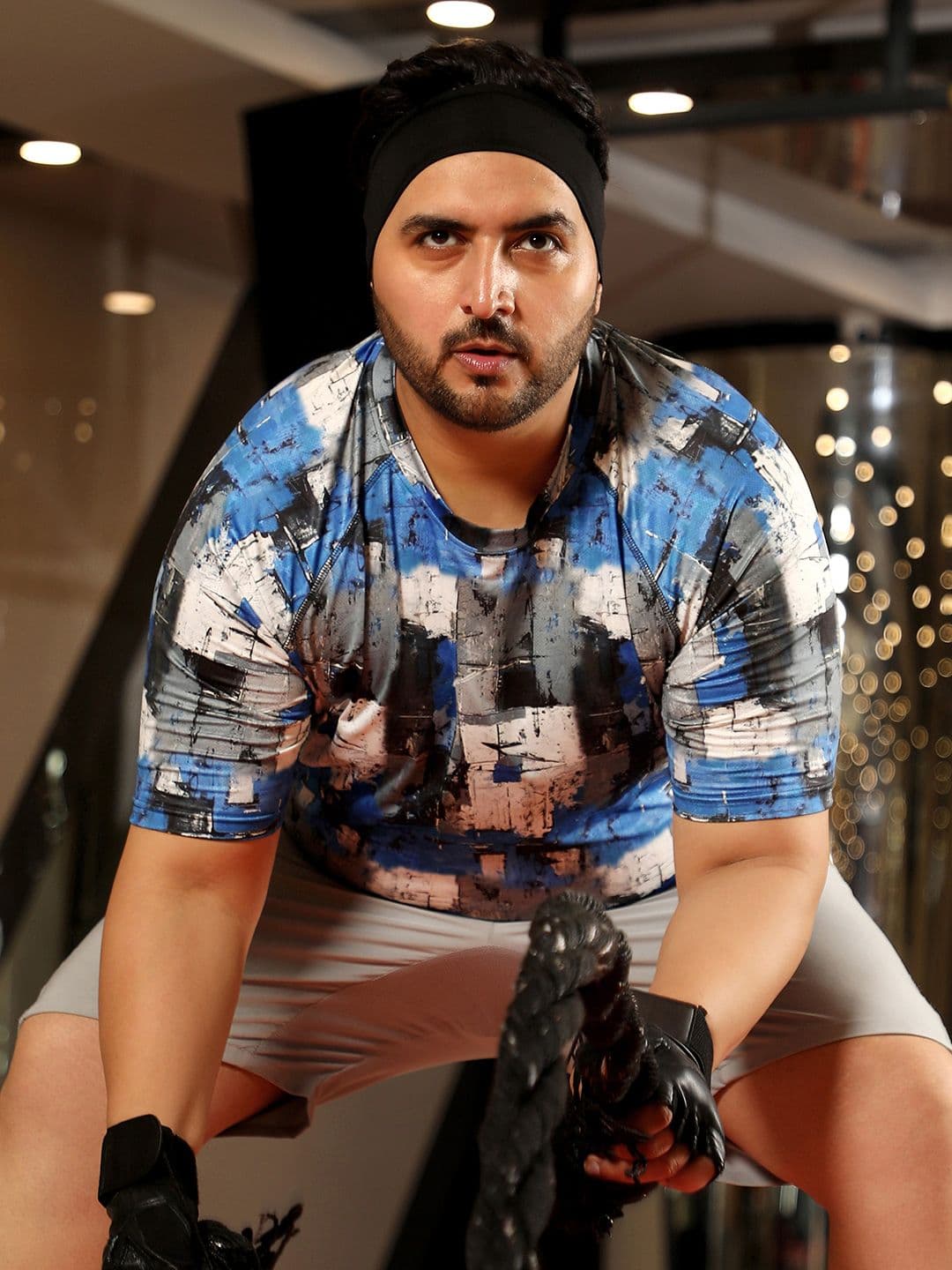 Instafab Plus Men Abstract Printed Round Neck Relaxed Fit T-shirt - view 1