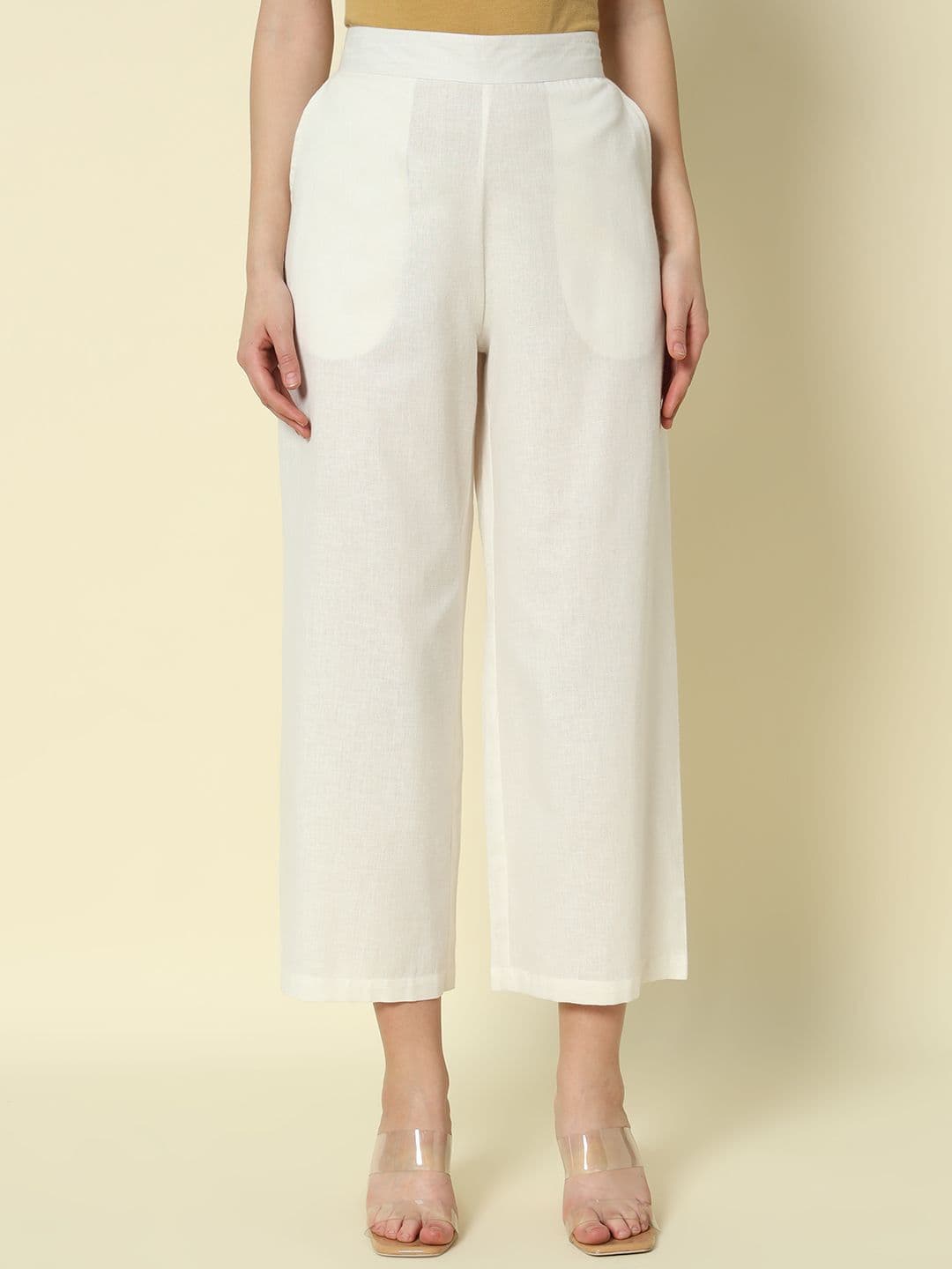 FIORRA Women Cotton Straight Chambray Palazzos - view 1