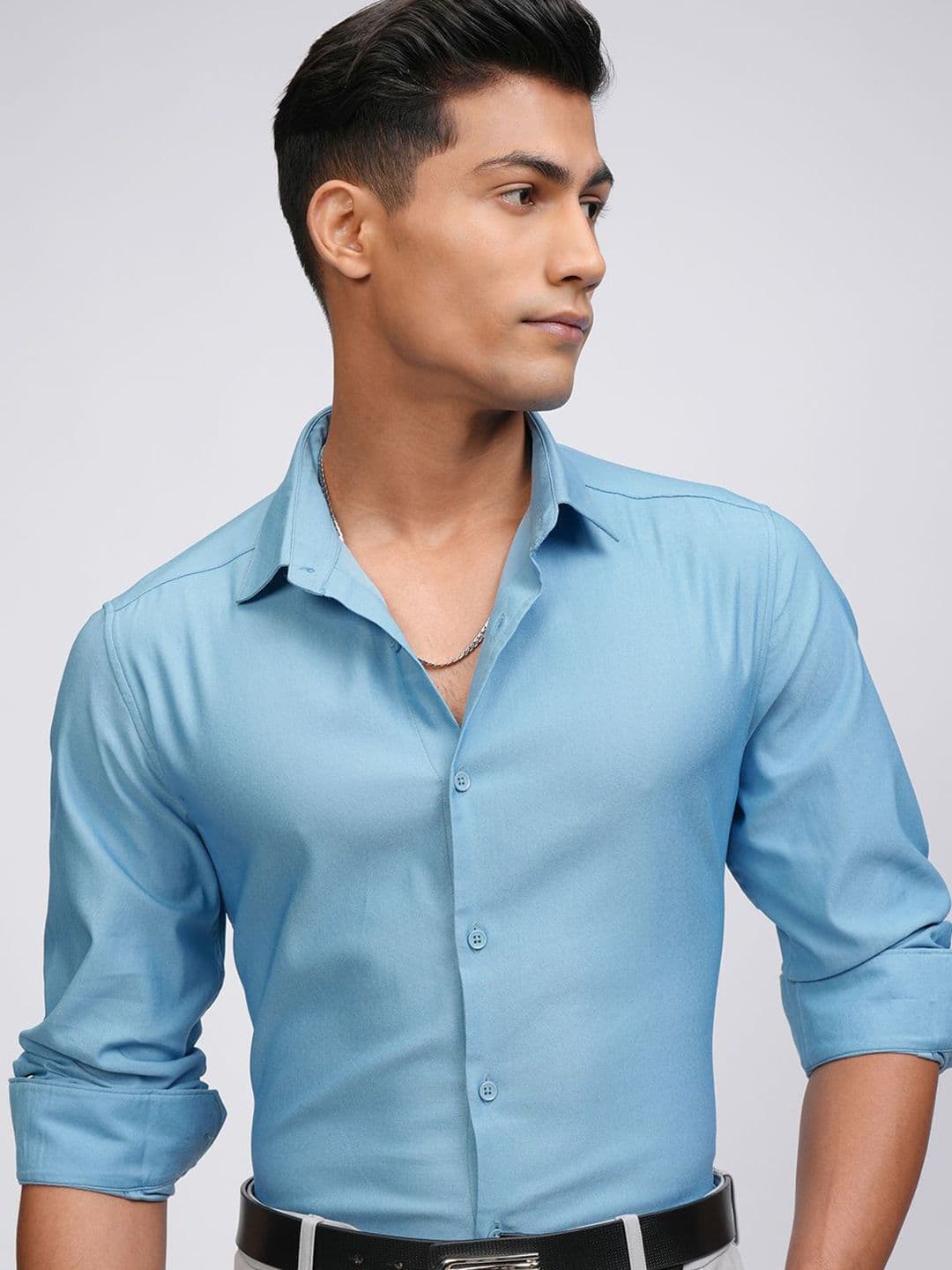 HIGHLANDER Men Dobby Textured Solid Day Slim Fit Occasion shirt - view 1