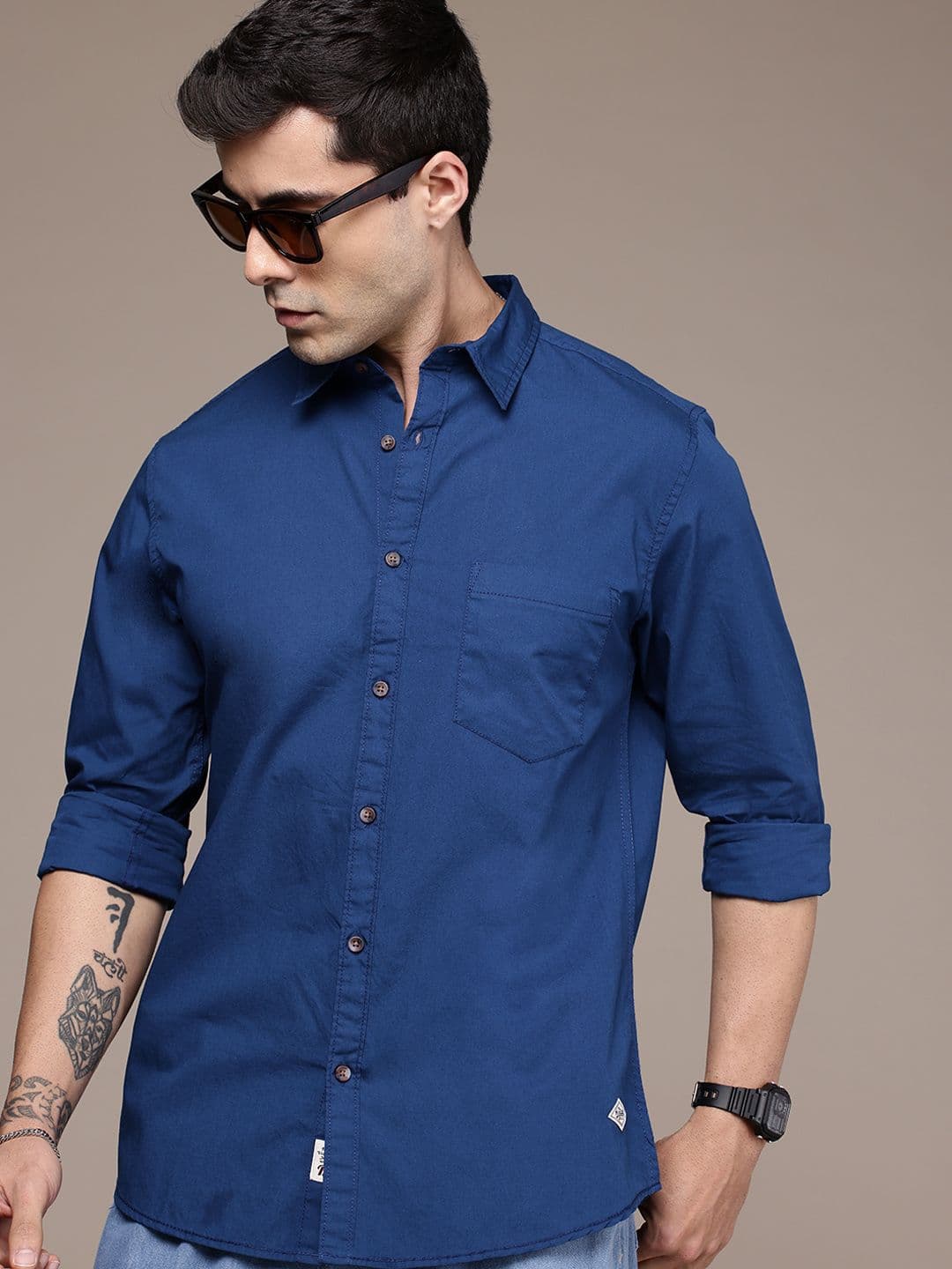 The Roadster Lifestyle Co. Solid Pure Cotton Casual Shirt - view 1