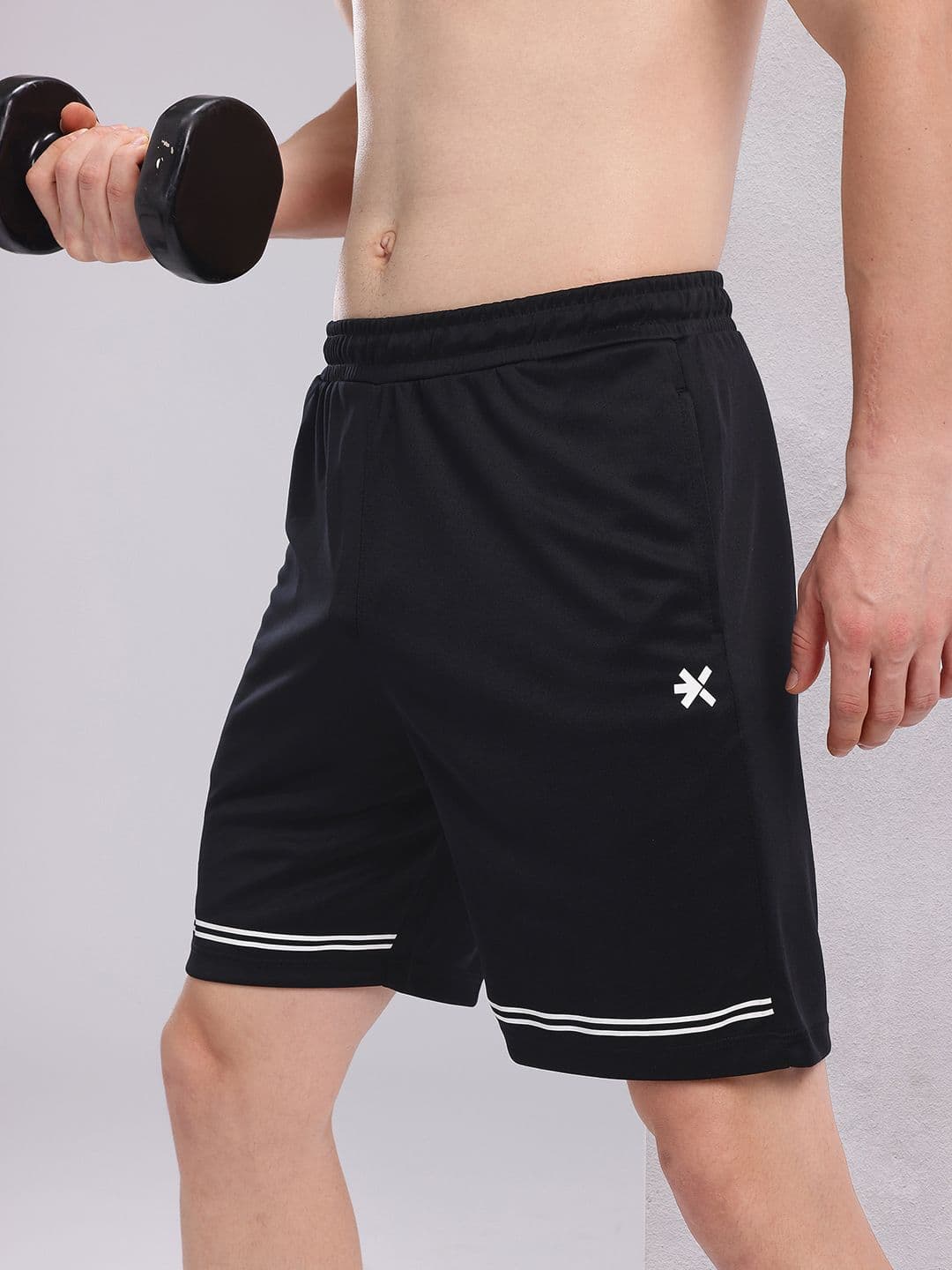 HRX by Hrithik Roshan Men Stripe Detail Rapid-Dry Training Shorts - view 1
