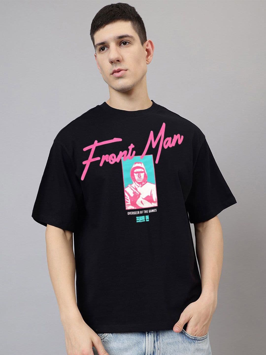 Free Authority Men Squid Game Printed Round Neck Cotton Oversized Fit T-shirt - view 1