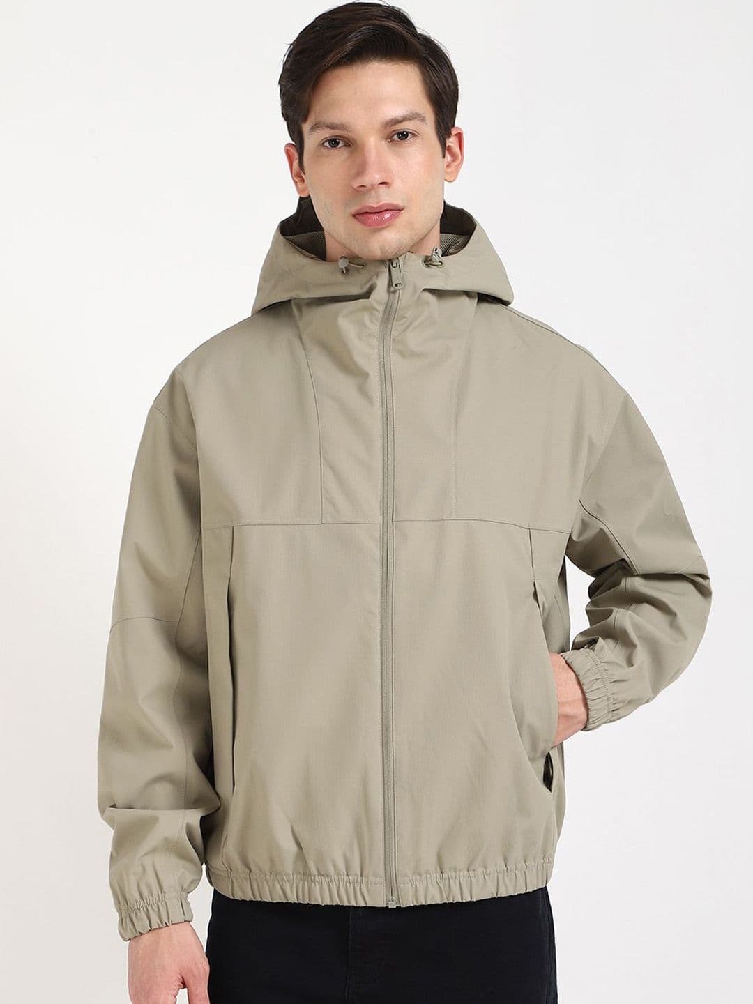 Calvin Klein Jeans Men Hooded Solid Casual Bomber Jacket - view 1
