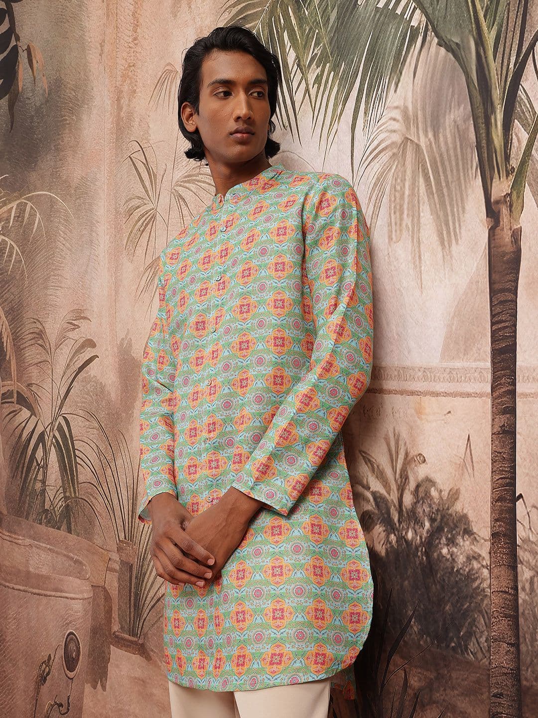 Sangria Men Ethnic Motifs Printed Pure Cotton Kurta - view 1
