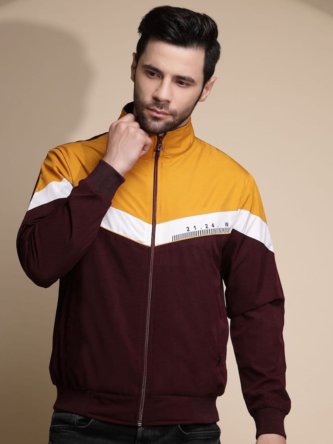 Global Republic Men Colourblocked Lightweight Bomber Jacket - view 1