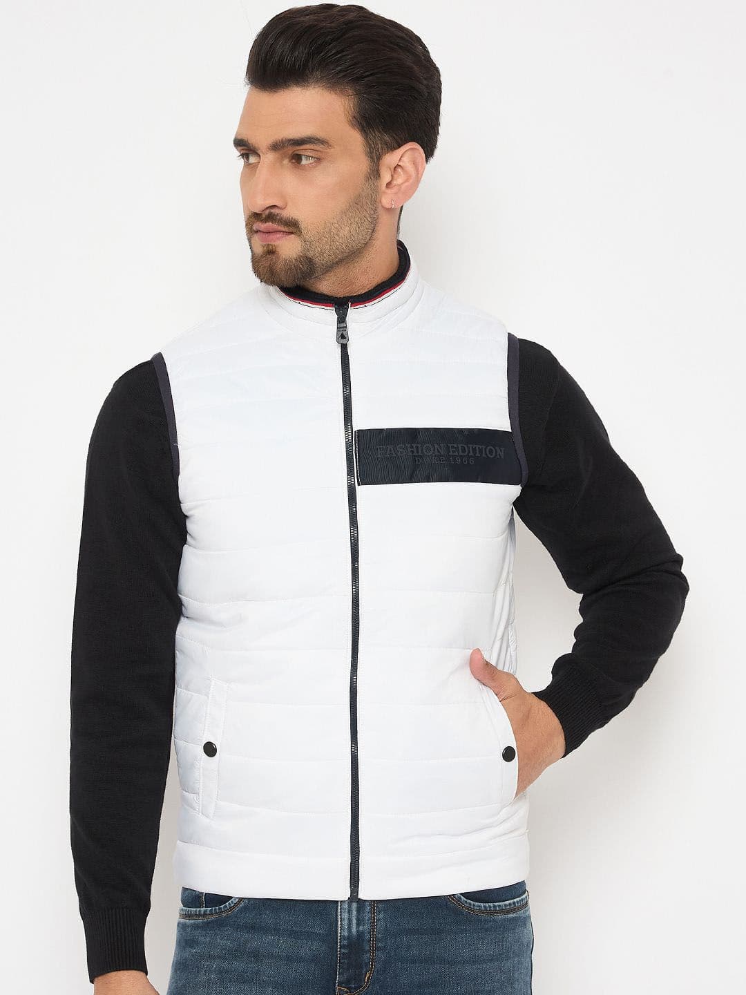Duke Men Mock Collar Solid Casual Bomber Jacket - view 1