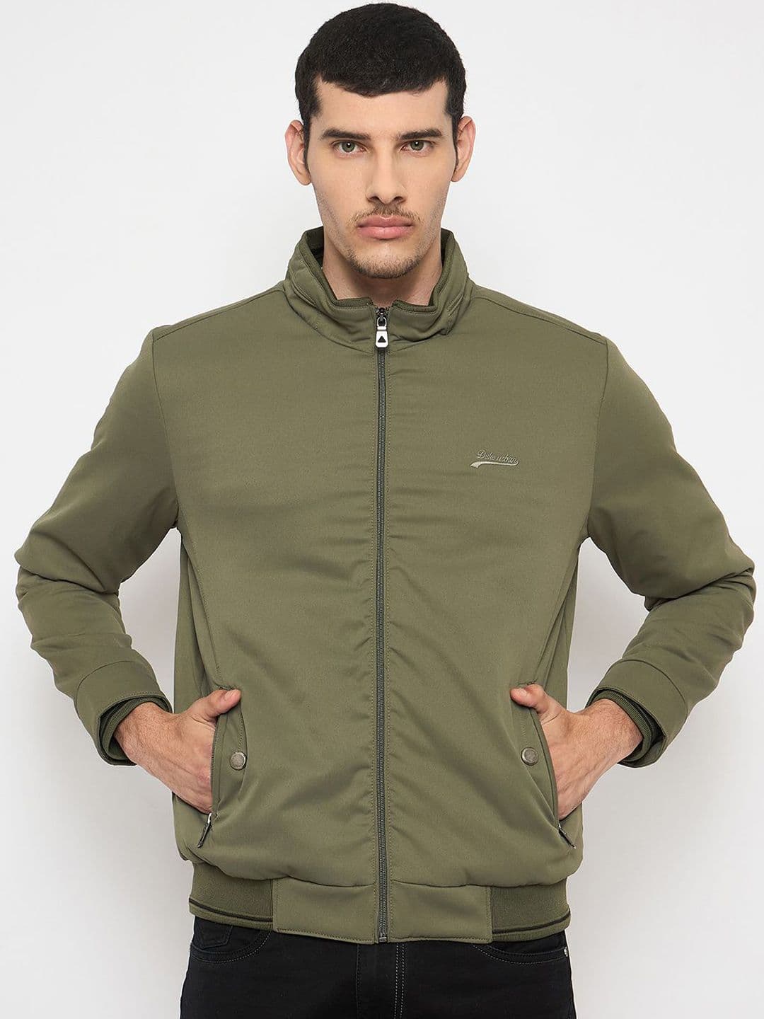 Duke Men Mock Collar Solid Casual Bomber Jacket - view 1