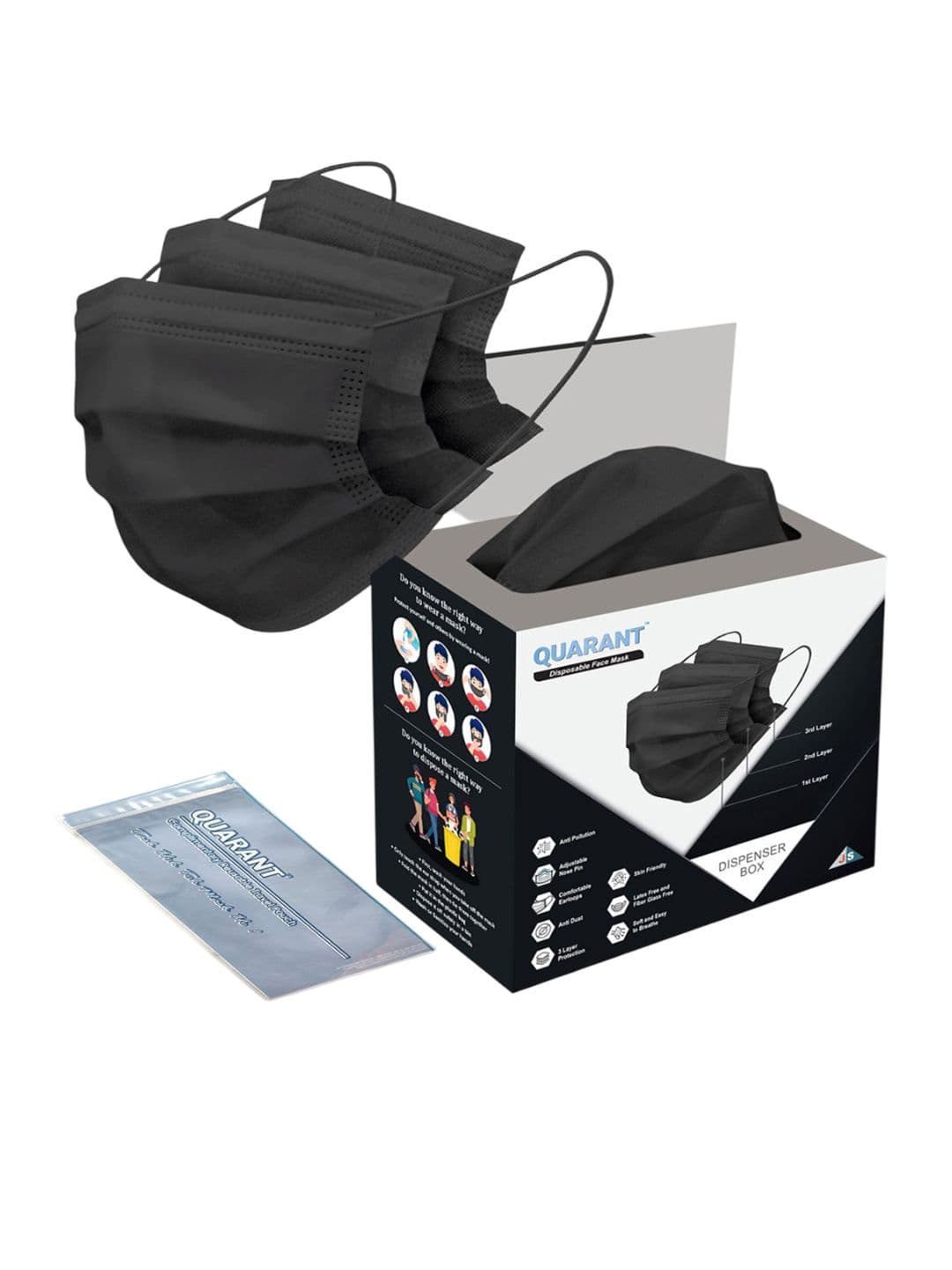 QUARANT Pack Of 100 3 Ply Protective Outdoor Mask - view 1