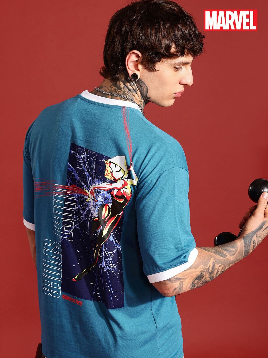 MARVEL STREET Graphic Printed Drop-Shoulder Sleeves Pure Cotton T-shirt - view 1