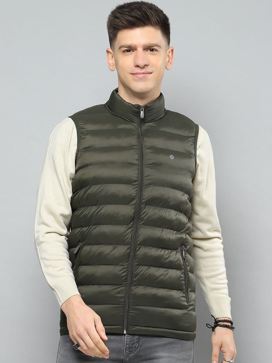 Cloak & Decker Men Solid Mock Collar Sleeveless Lightweight Puffer Jacket - view 1