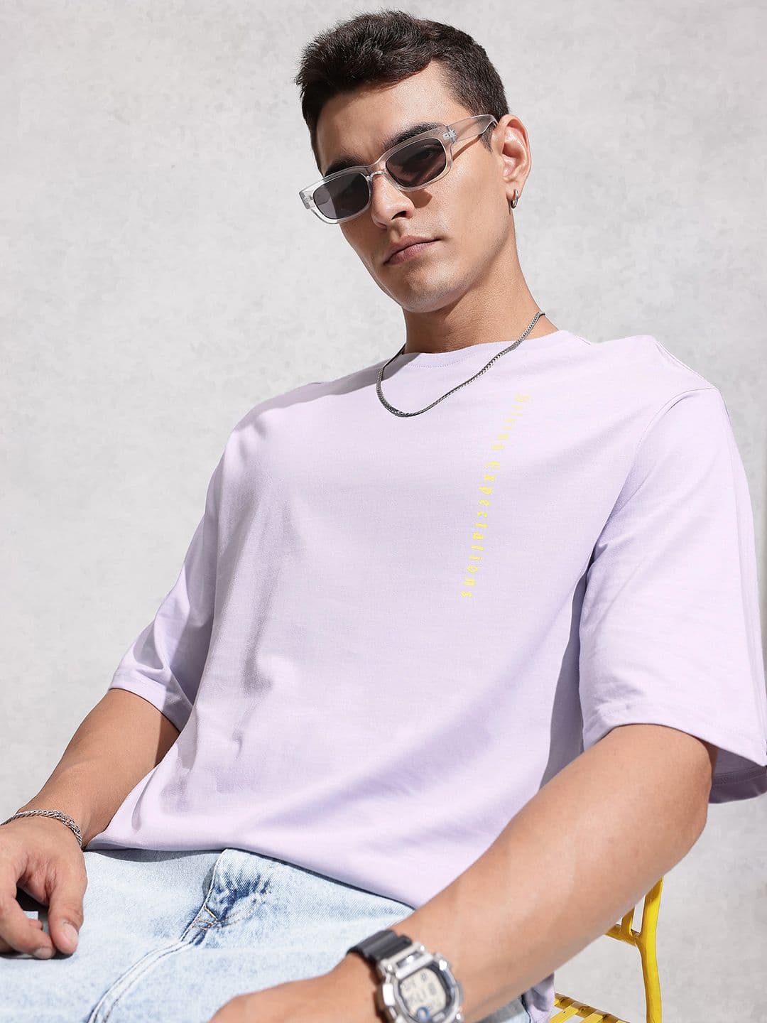 WROGN Men Drop-Shoulder Sleeves Pure Cotton T-shirt - view 1