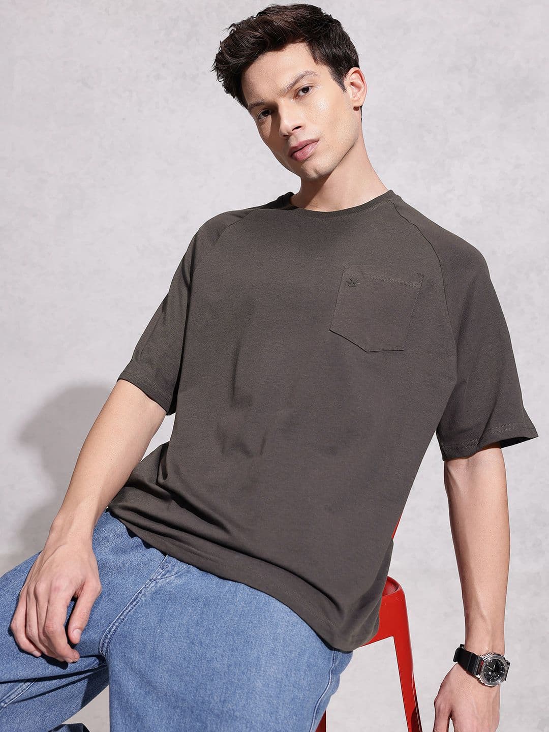 WROGN Raglan Sleeves Pure Cotton Oversized T-shirt - view 1