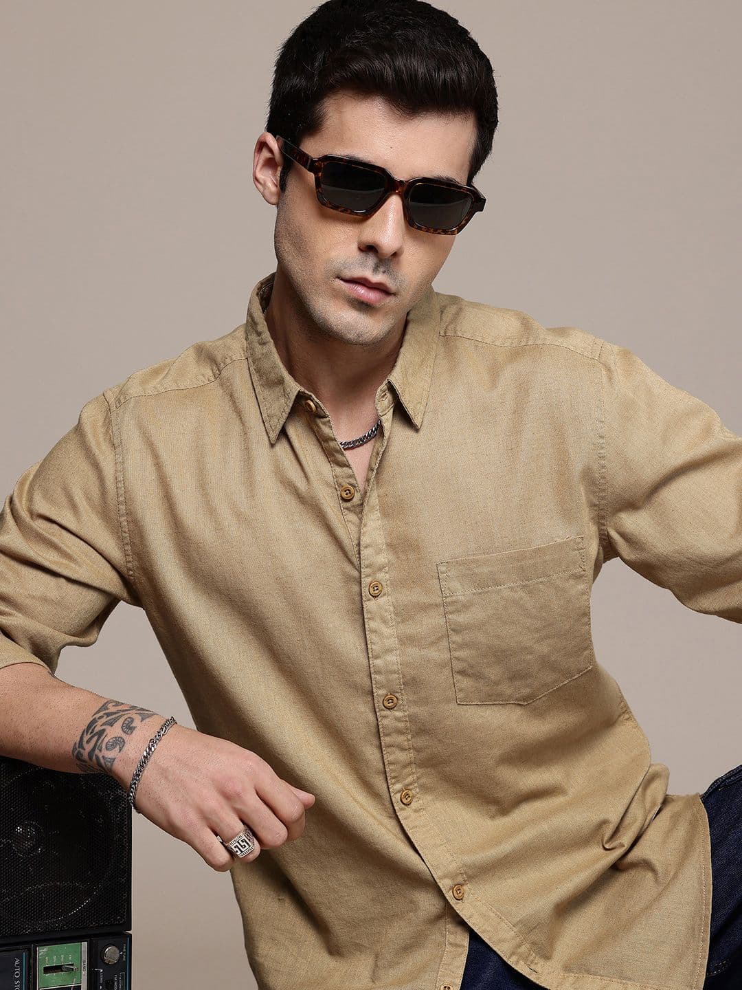 The Roadster Life Co. Regular Fit Cotton Linen Casual Shirt - view 1