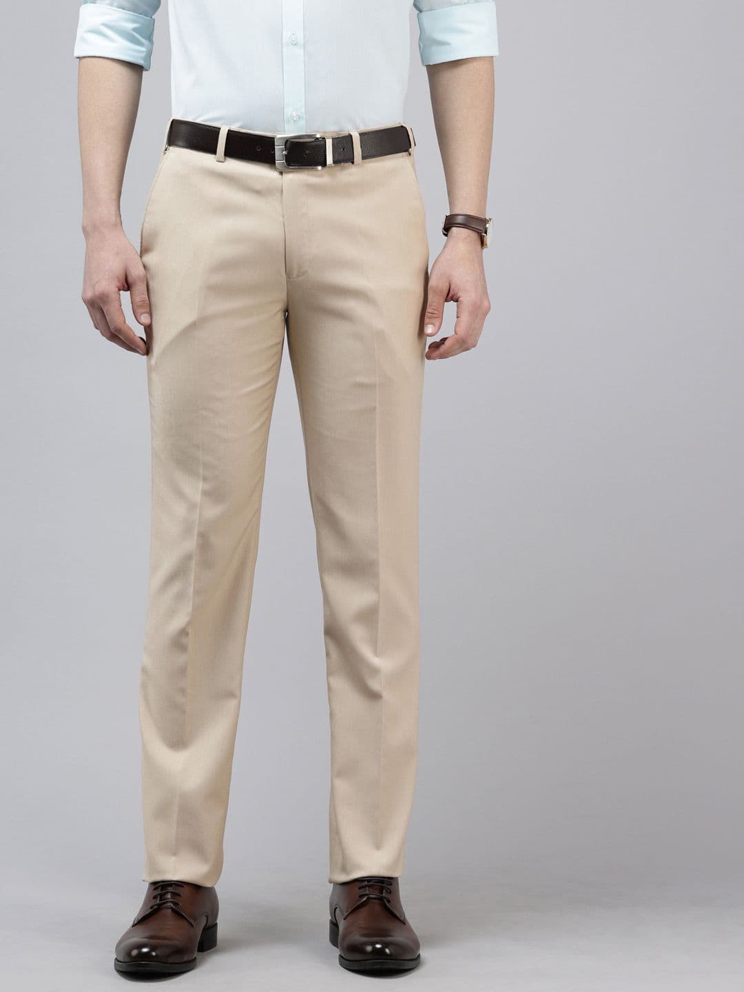 Park Avenue Men Textured Slim Fit Formal Trousers - view 1