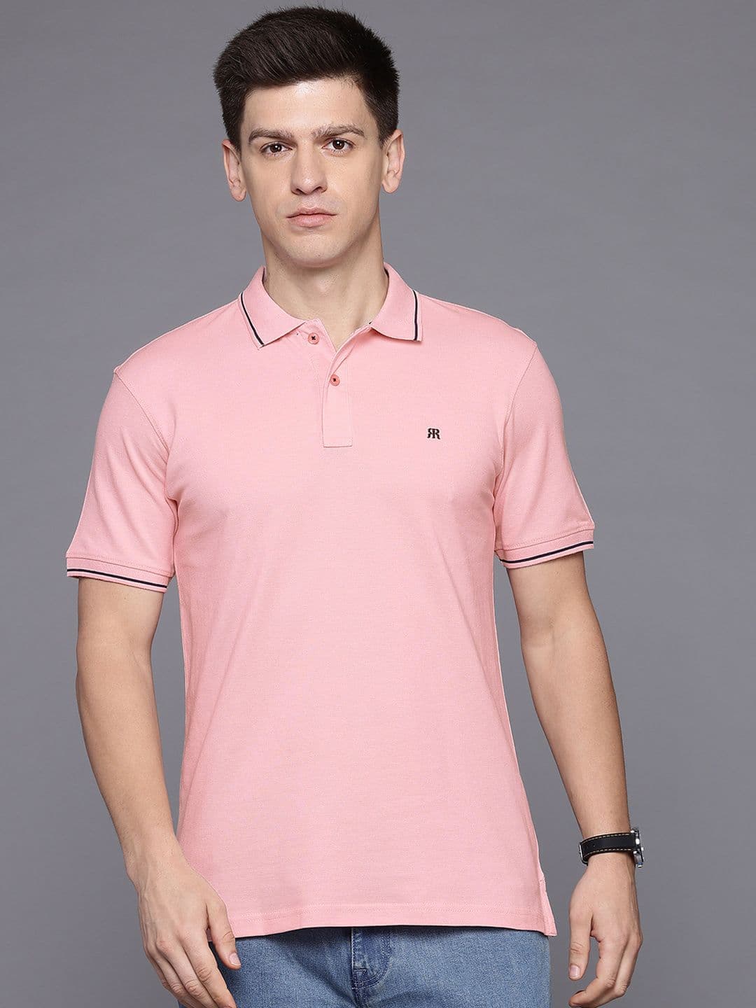 Raymond Modern Fit Pure Cotton Polo T-shirt - view 1
