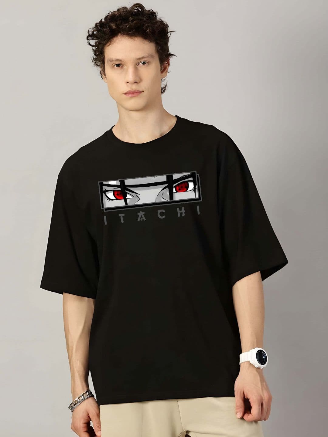 KAIDO Men Naruto Graphic Printed Round Neck Pure Cotton Relaxed Fit T-shirt - view 1
