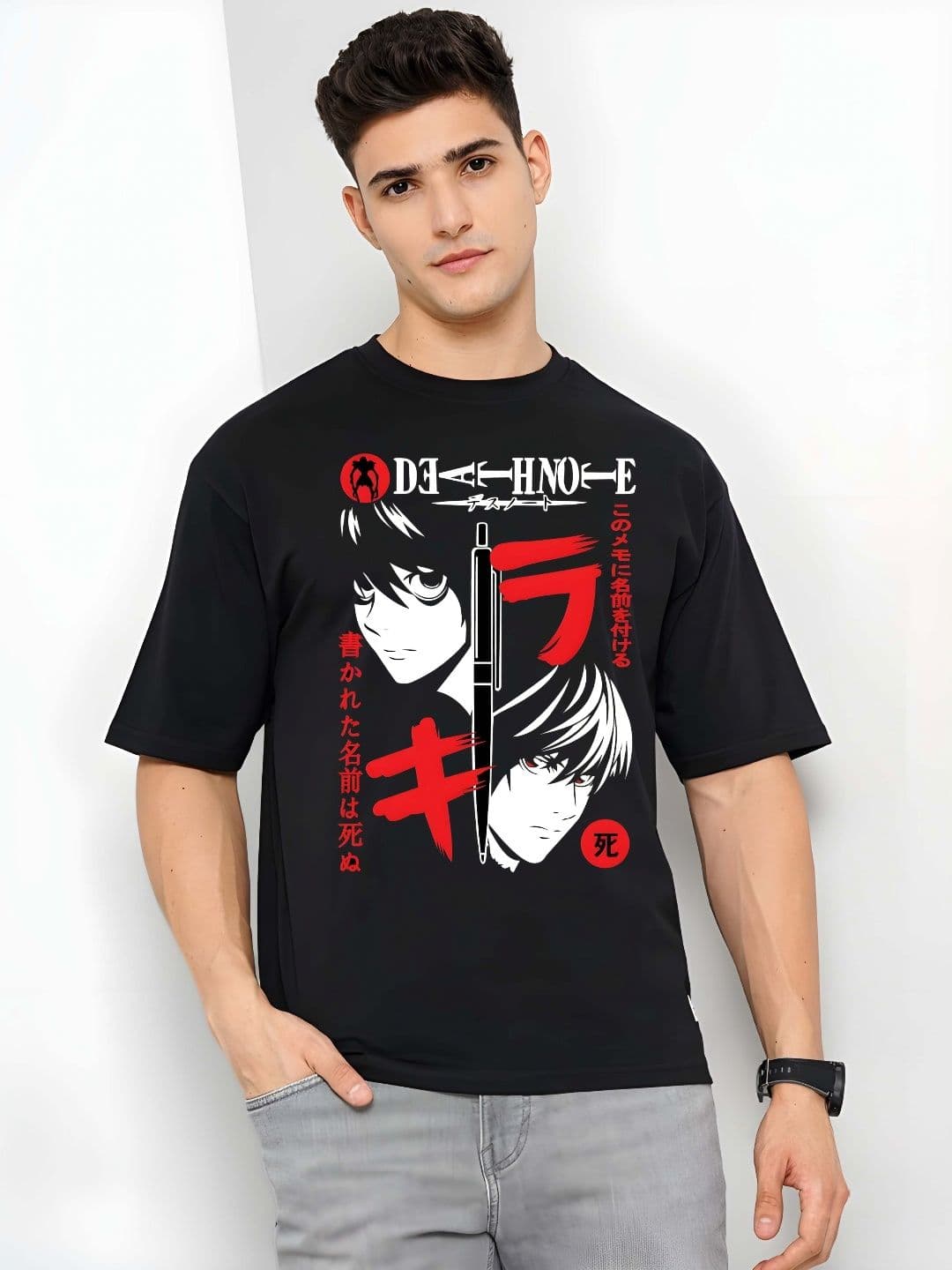 KAIDO Anime Printed Round Neck Pure Cotton Relaxed Fit T-shirt - view 1