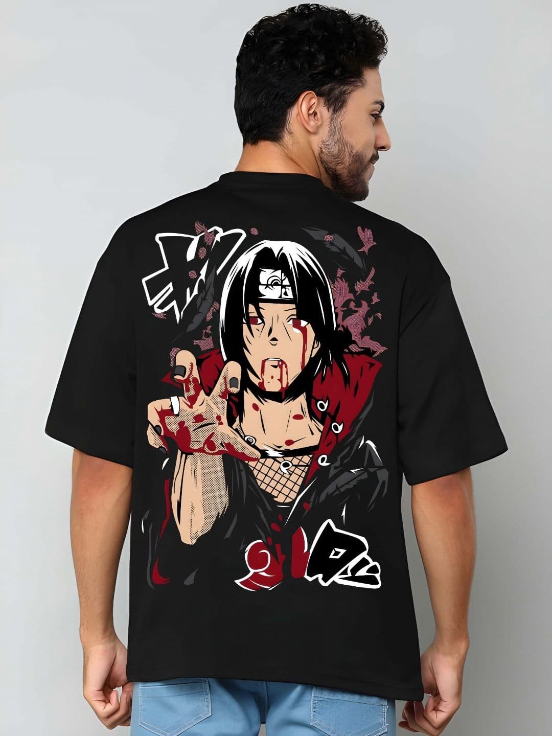 KAIDO Naruto Anime Printed Round Neck Pure Cotton Relaxed Fit T-shirt - view 1
