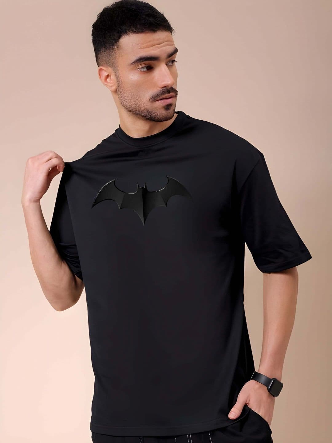 KAIDO Men Batman Graphic Printed Round Neck Pure Cotton Relaxed Fit T-shirt - view 1
