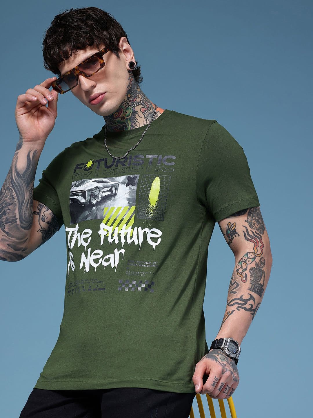 HERE&NOW Typography Printed Pure Cotton T-shirt - view 1