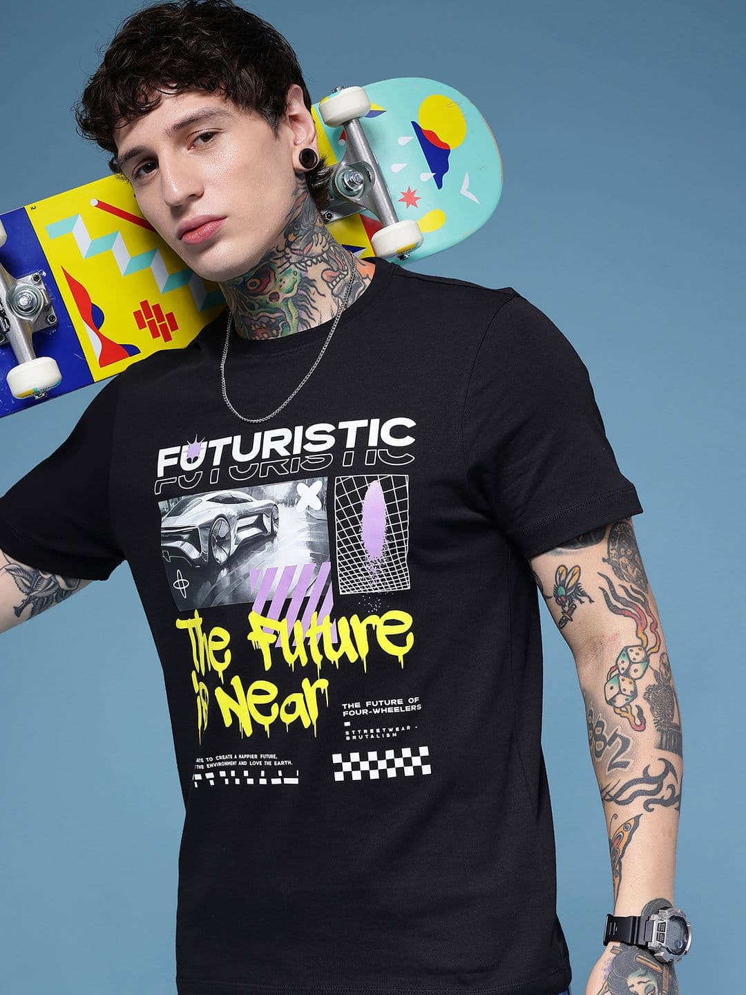 HERE&NOW Graphic Printed Pure Cotton T-shirt - view 1