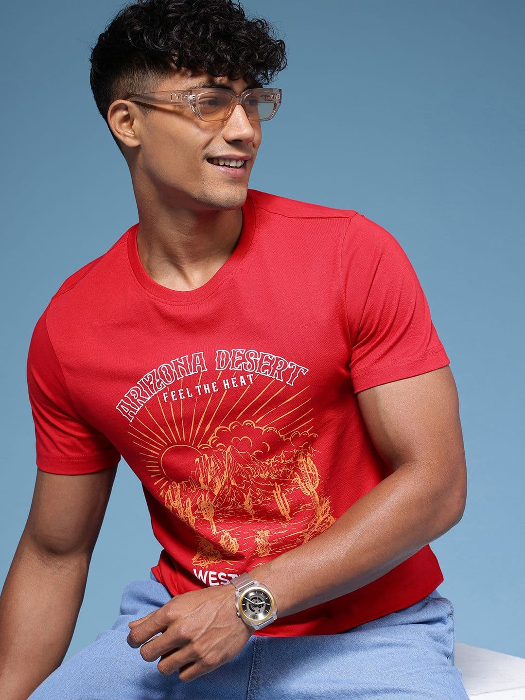 HERE&NOW Graphic Printed Pure Cotton T-shirt - view 1