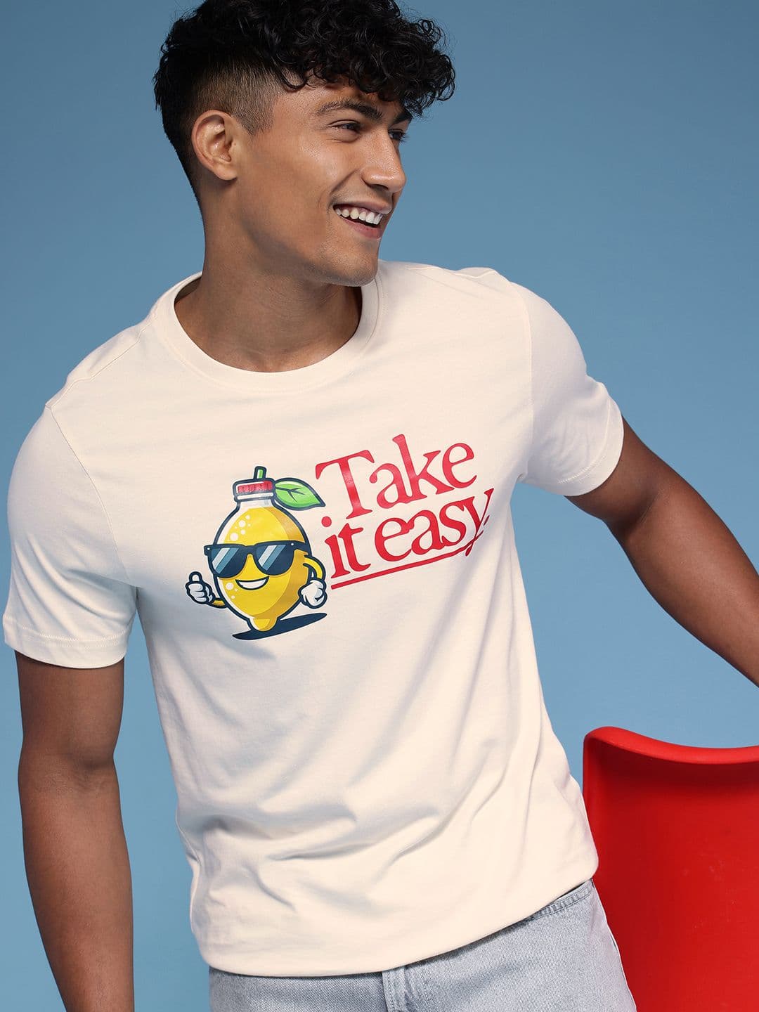 HERE&NOW Typography Printed Pure Cotton T-shirt - view 1