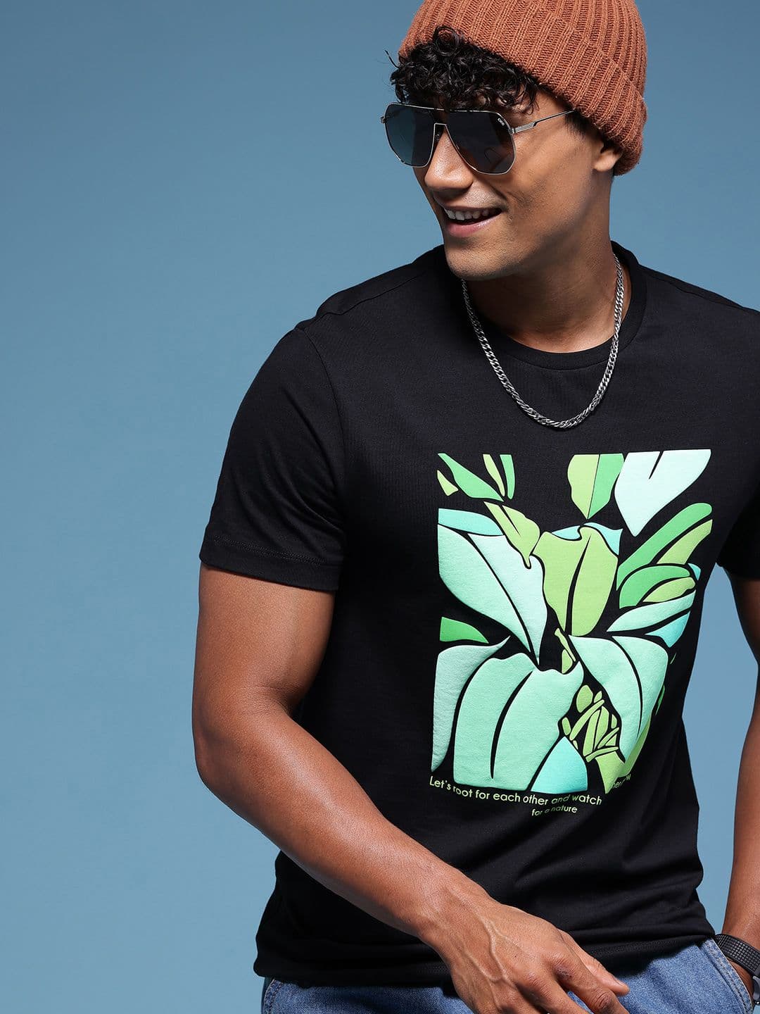 HERE&NOW Printed Pure Cotton T-shirt - view 1