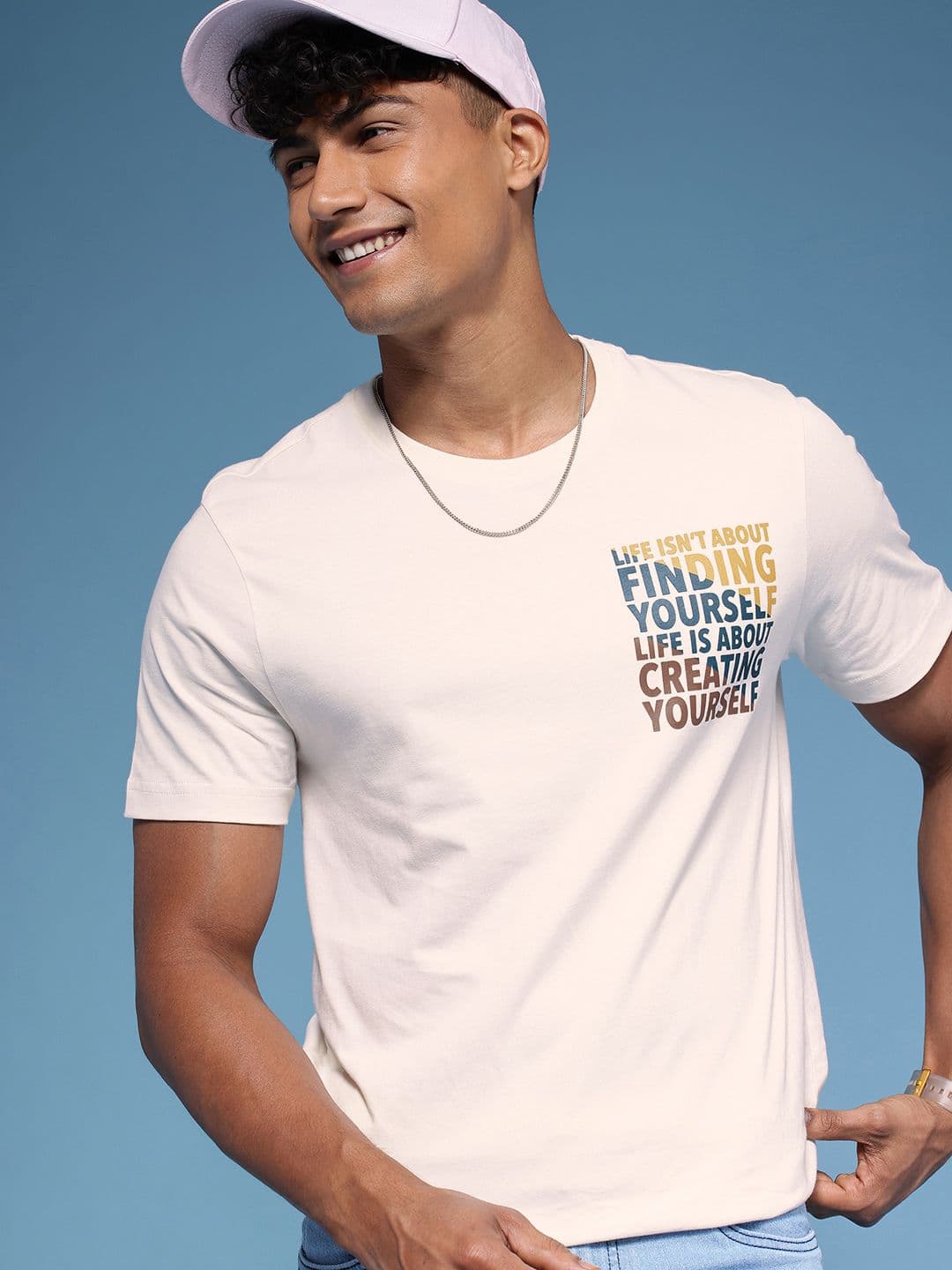 HERE&NOW Typography Printed Pure Cotton T-shirt - view 1
