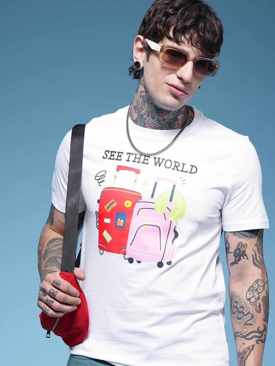 HERE&NOW Graphic Printed Pure Cotton Relaxed Fit T-shirt - view 1