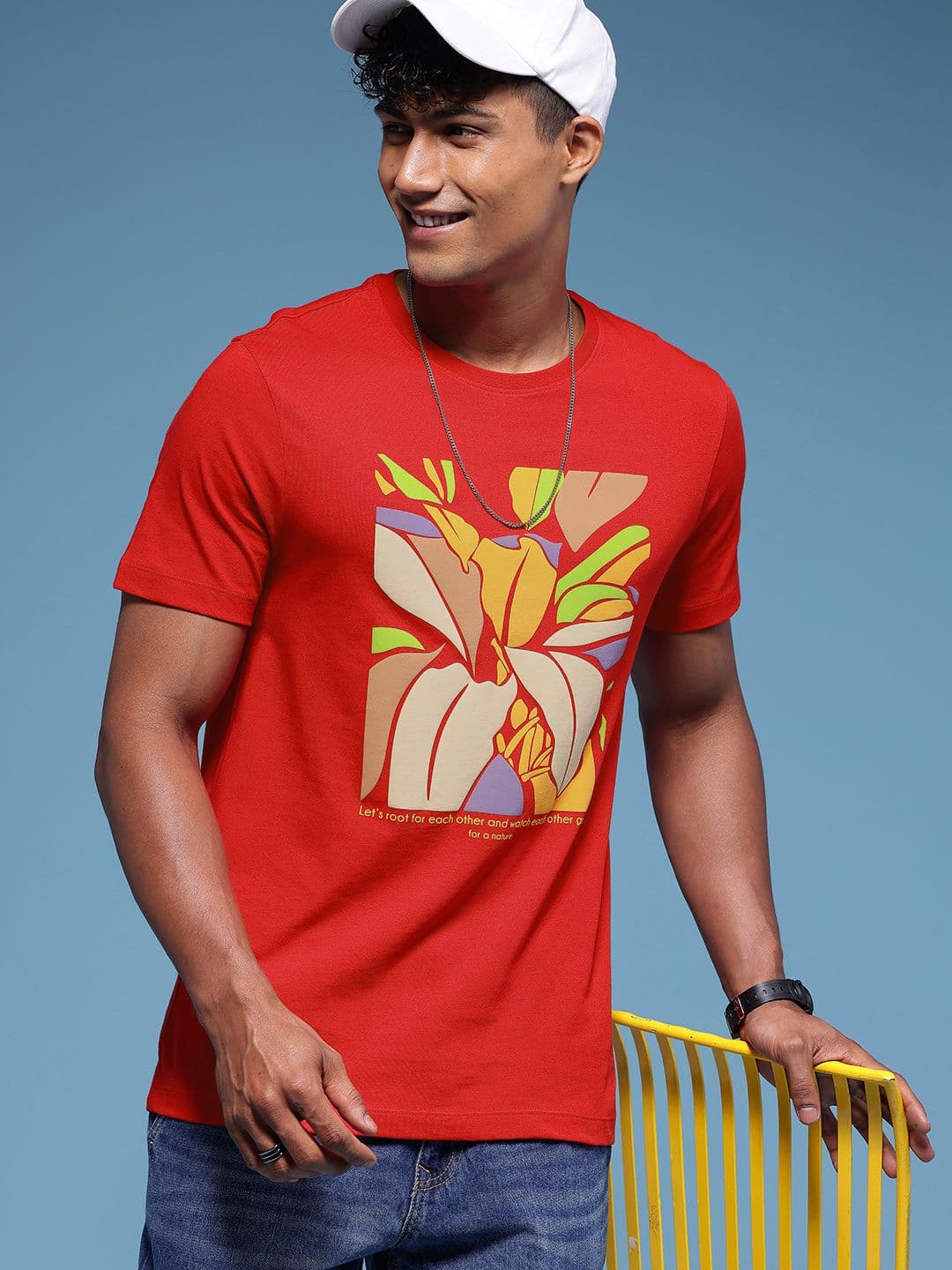 HERE&NOW Pure Cotton Graphic Printed T-shirt - view 1