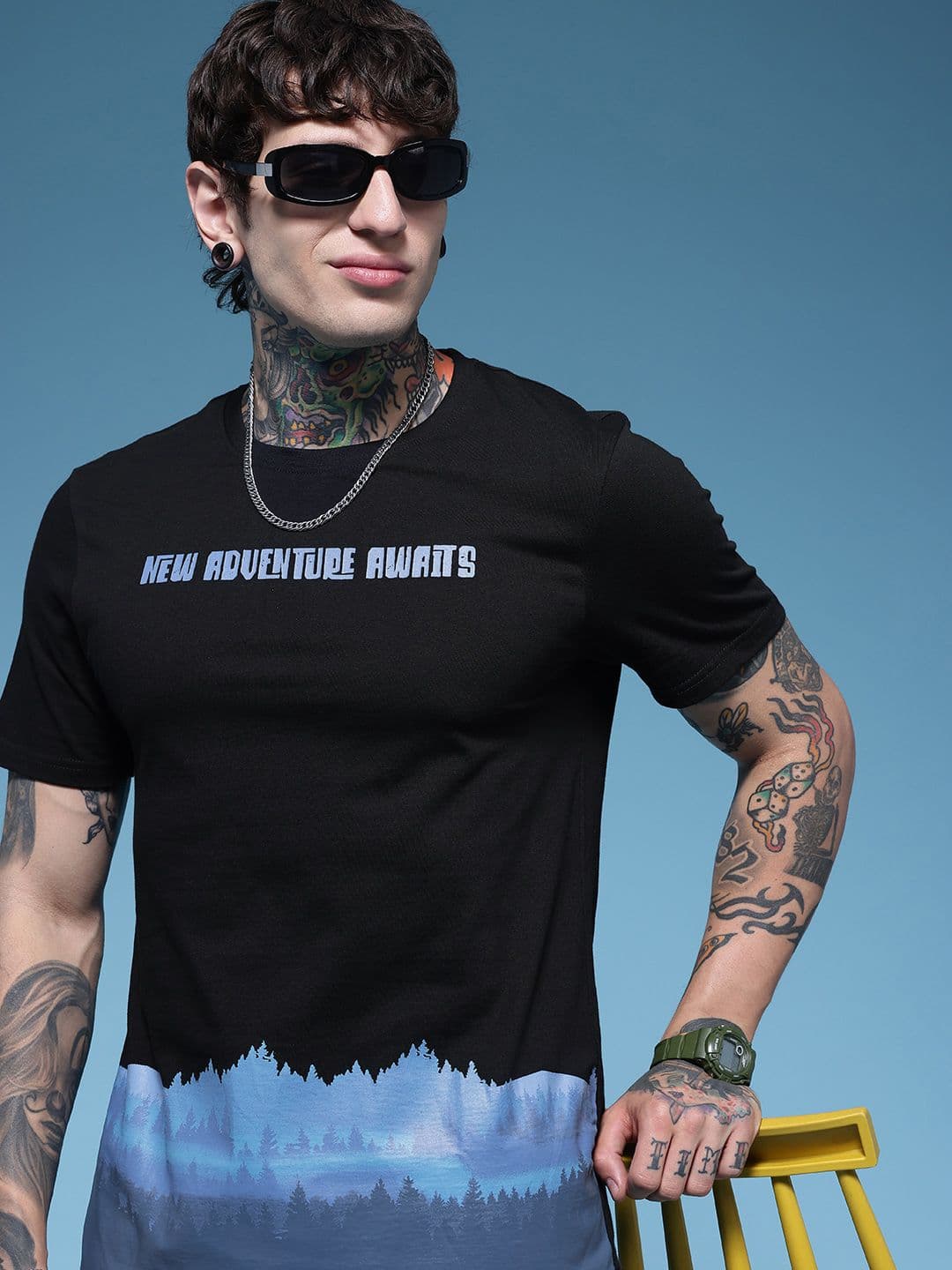 HERE&NOW Pure Cotton Graphic Printed T-shirt - view 1