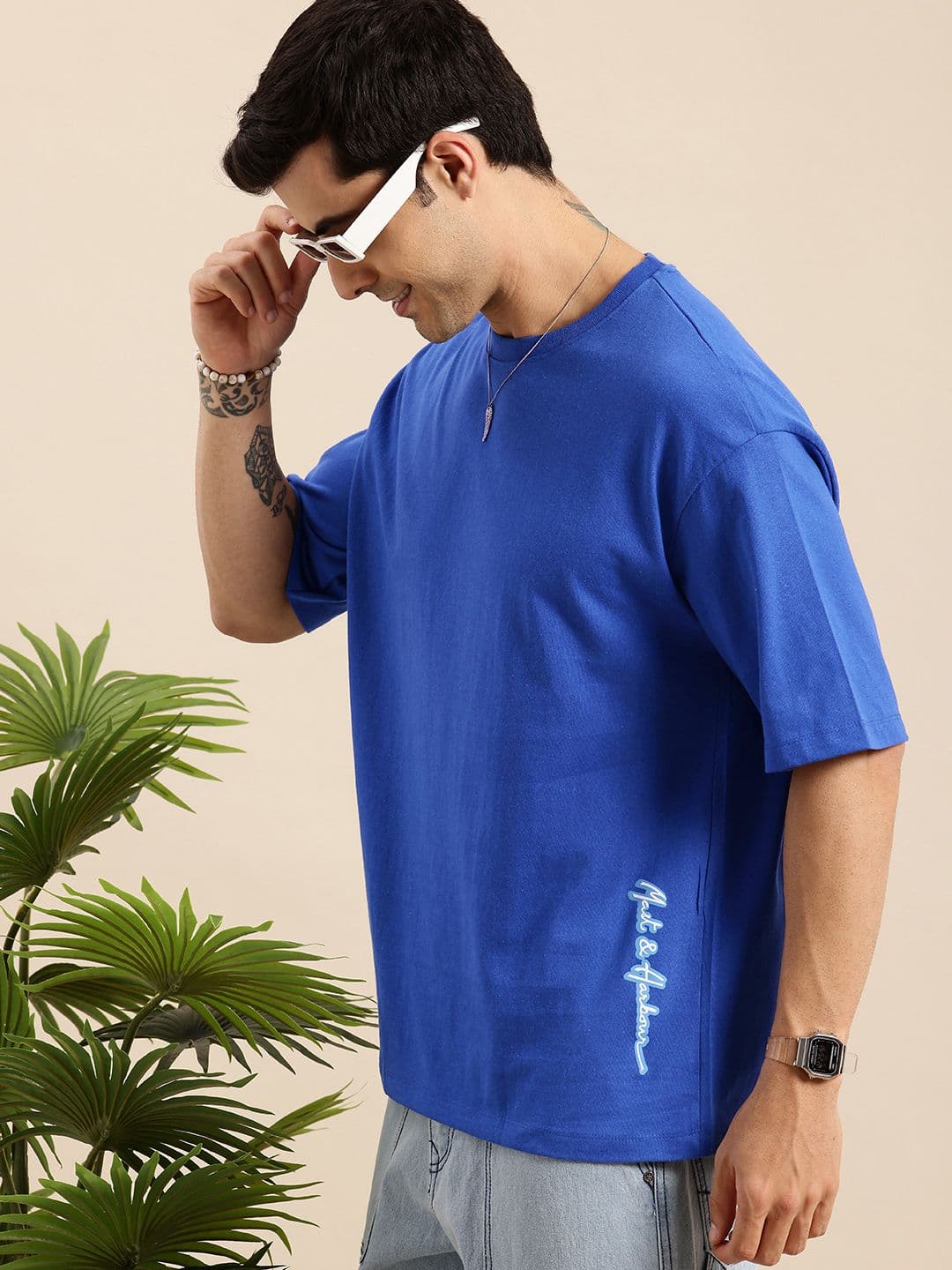 Mast & Harbour Oversized Fit Round Neck T-shirt - view 1