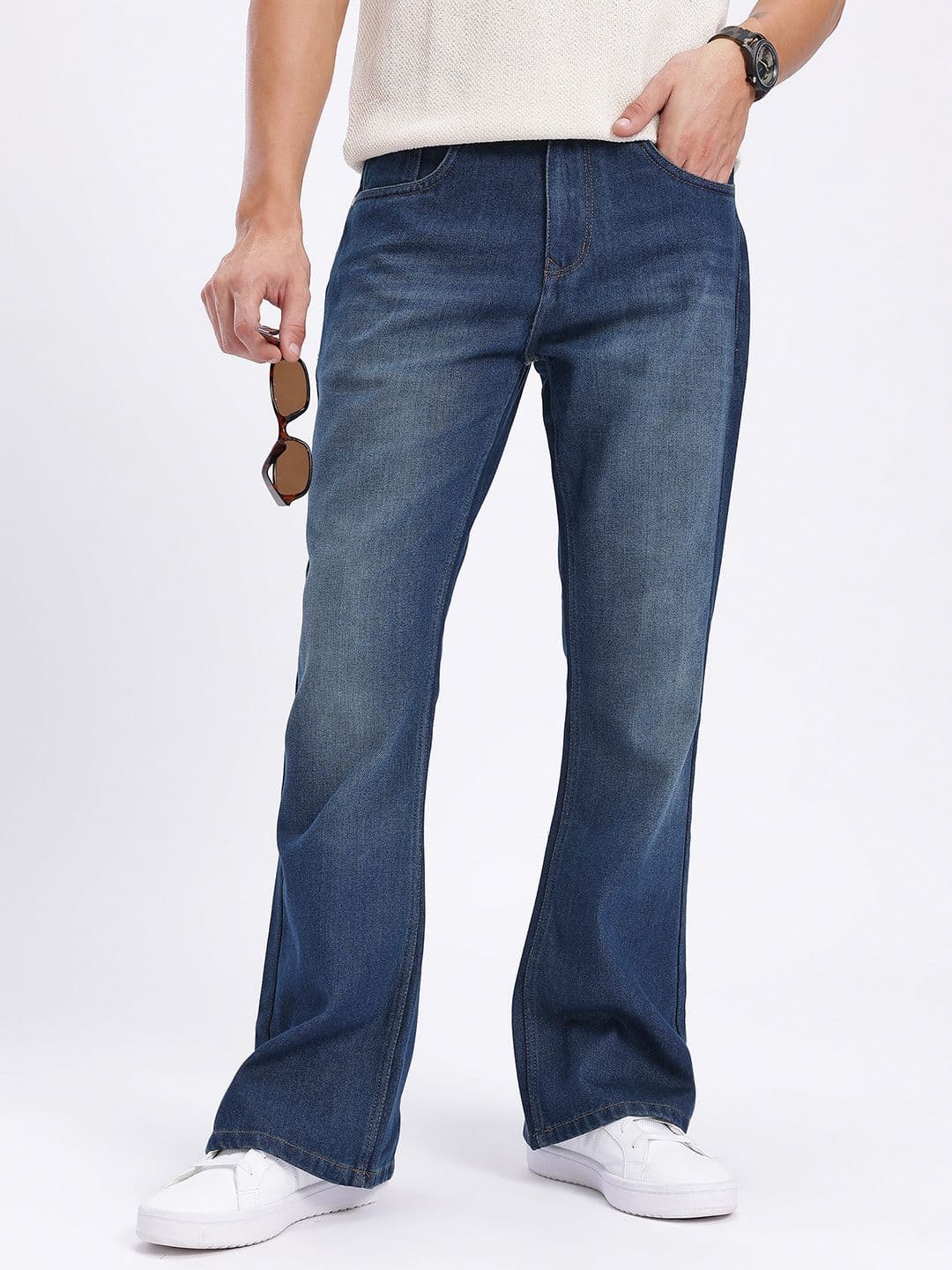 glitchez Men Bootcut Fit Mid-Rise Jeans - view 1
