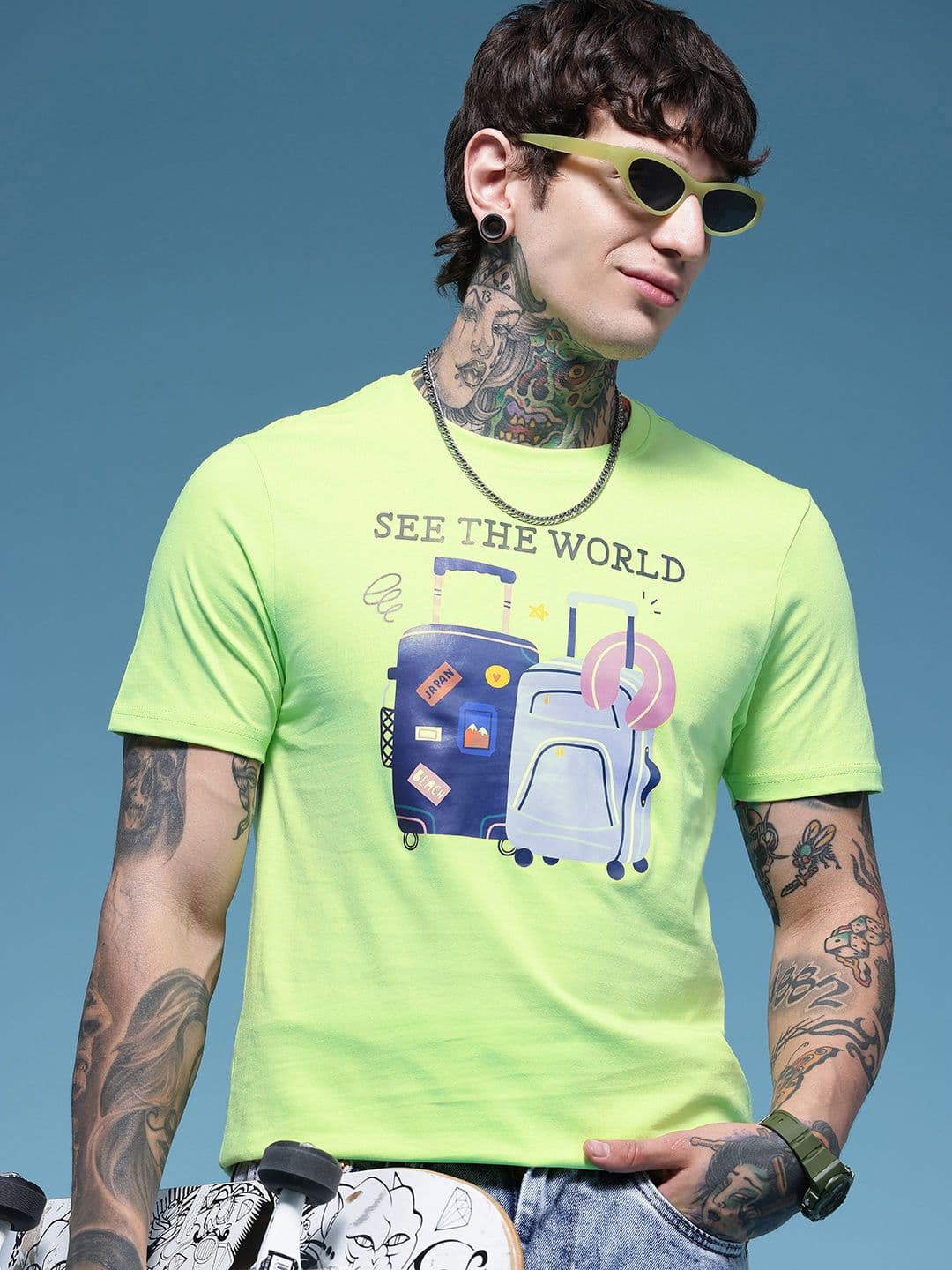 HERE&NOW Graphic Printed Pure Cotton T-shirt - view 1