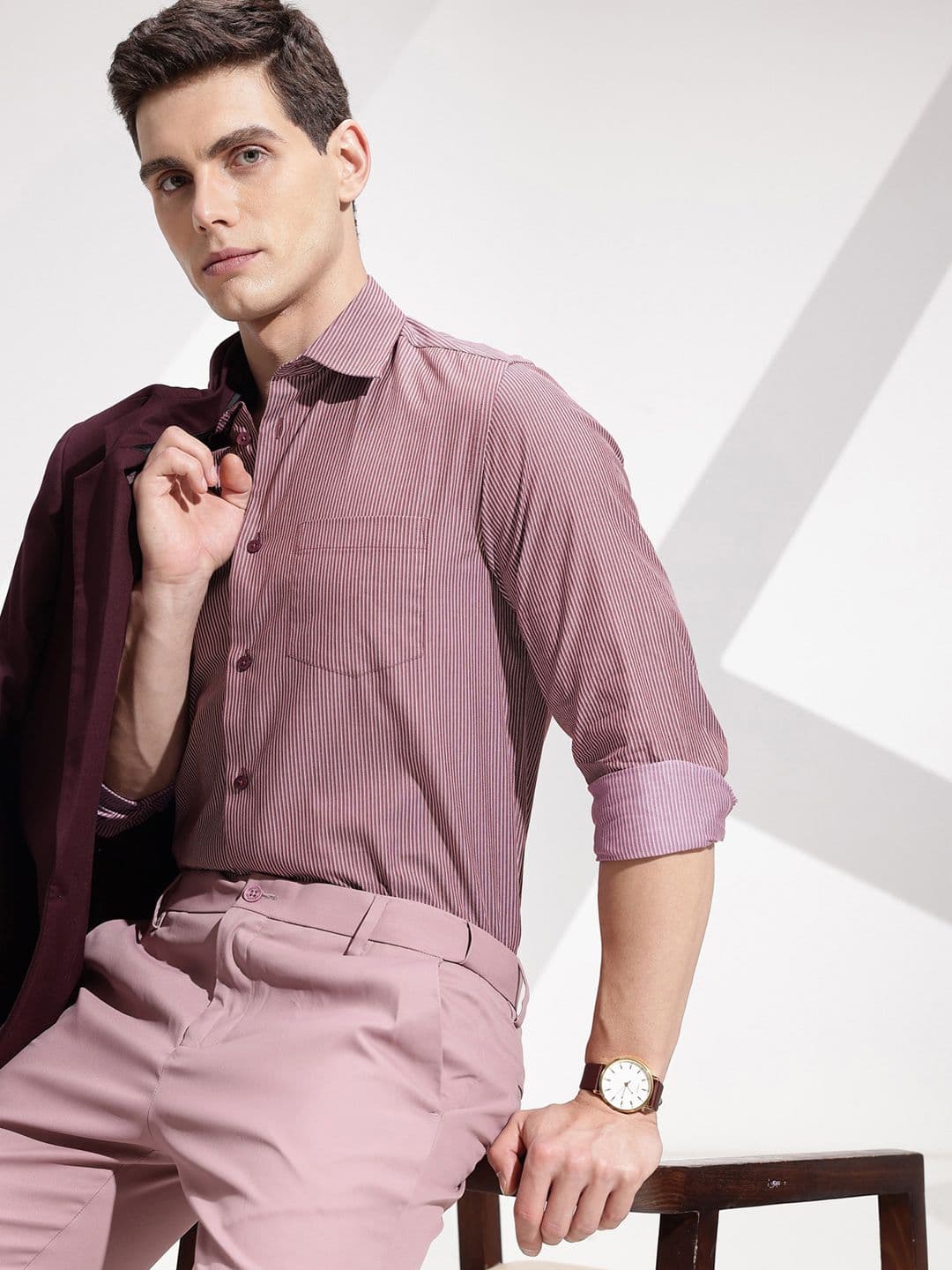 INVICTUS Pure Cotton Urban Slim Fit Striped Formal Shirt - view 1