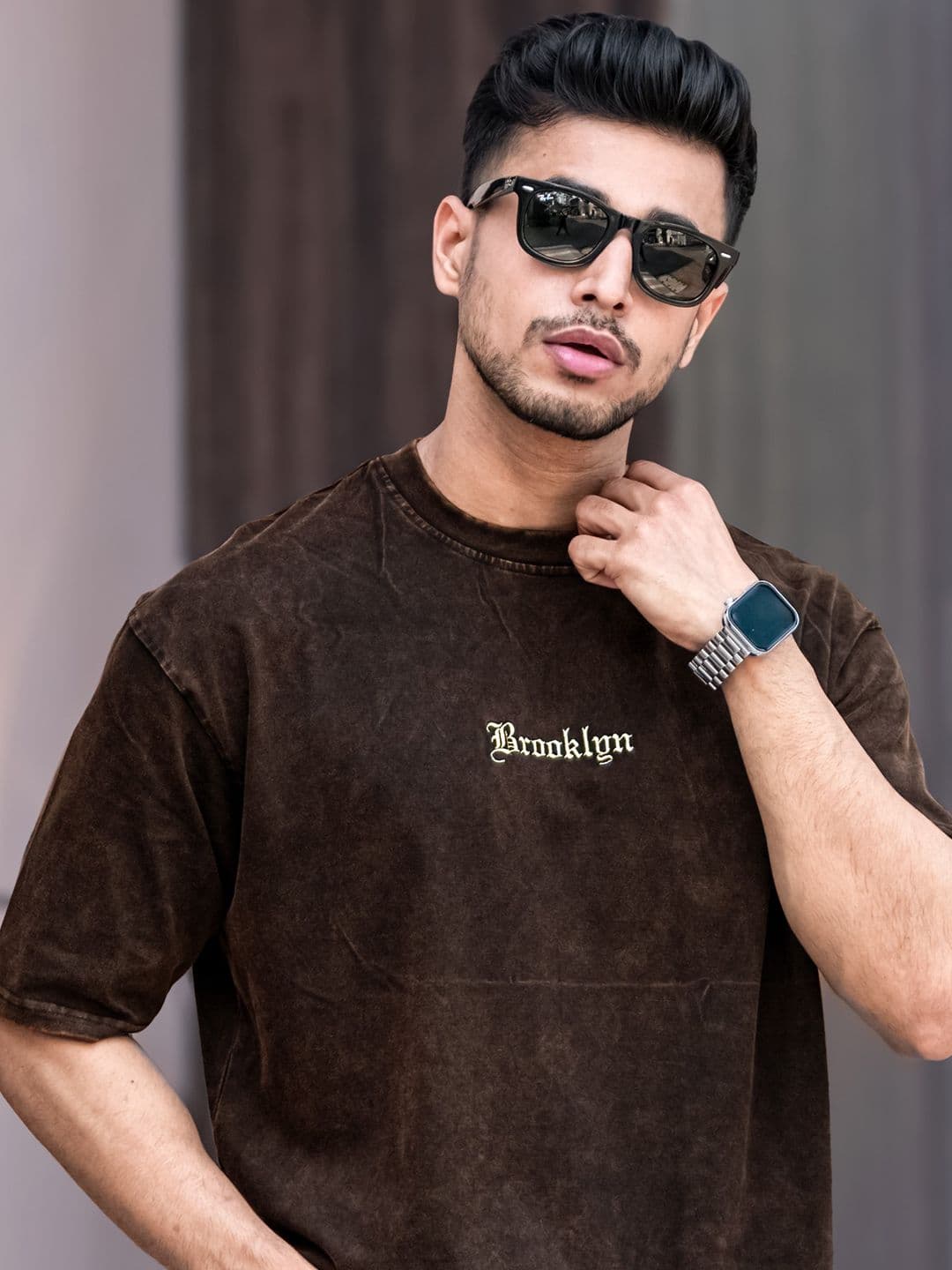 Maniac Men Washed Round Neck Cotton Relaxed Fit T-Shirt - view 1