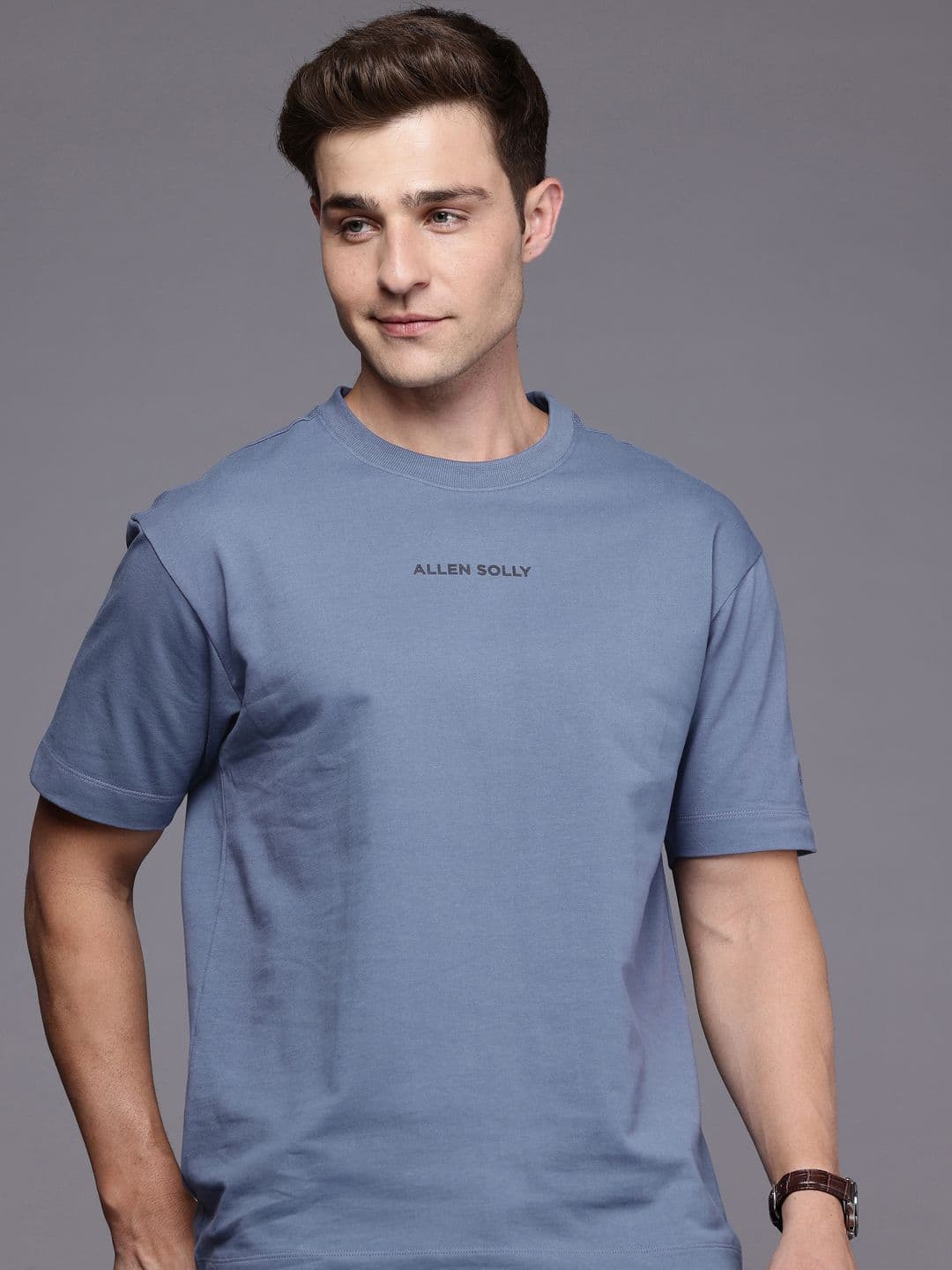 Allen Solly Drop-Shoulder Sleeves Relaxed Fit Pure Cotton T-shirt - view 1