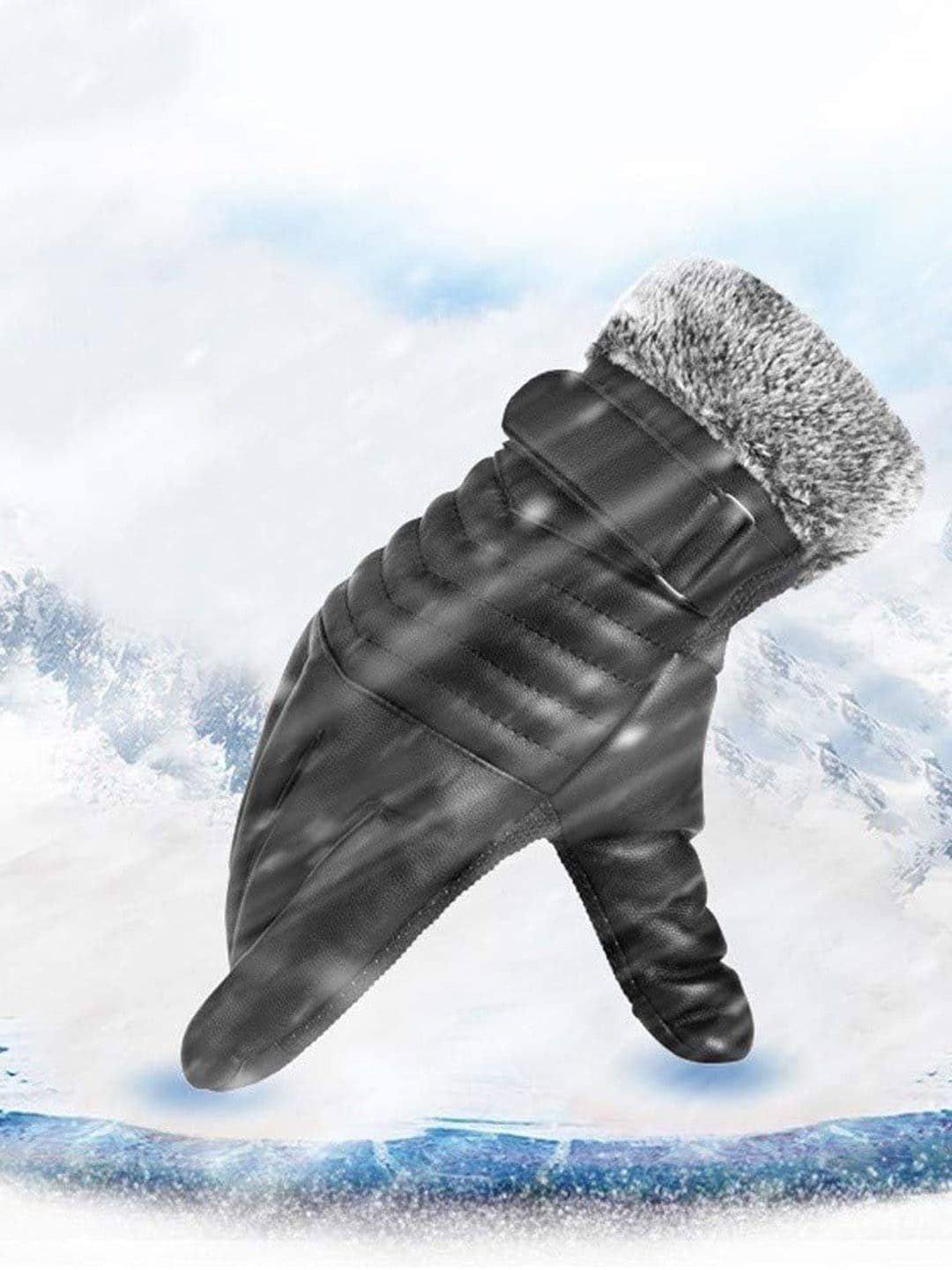 Alexvyan Men Zigzag Snow & Wind Proof Riding ThermalWarm Winter Touch Screen Gloves - view 1