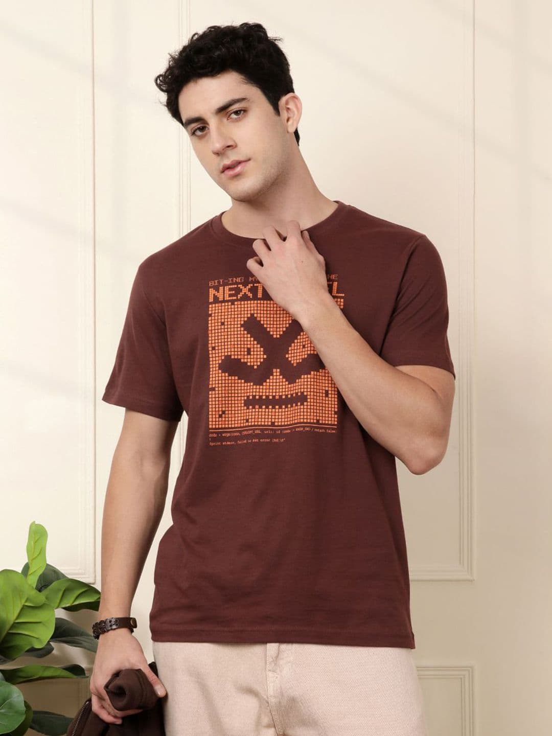 WROGN Men Graphic Printed Round Neck Cotton T-shirt - view 1