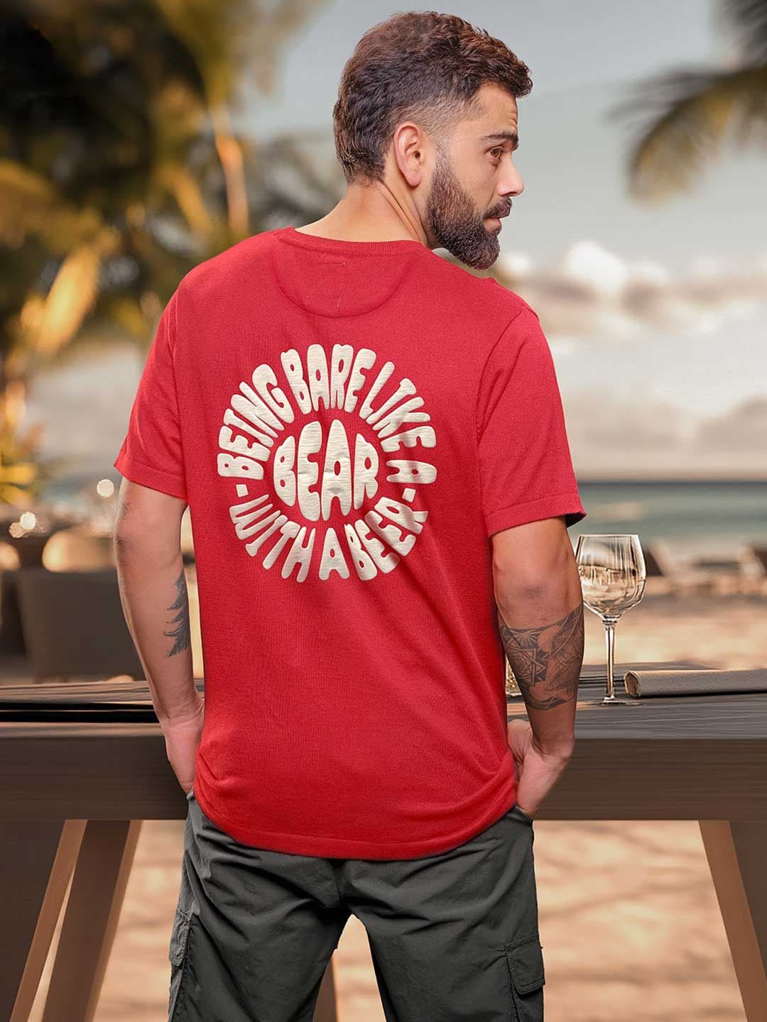 WROGN Men Typography Printed Round Neck Cotton Relaxed Fit T-shirt - view 1