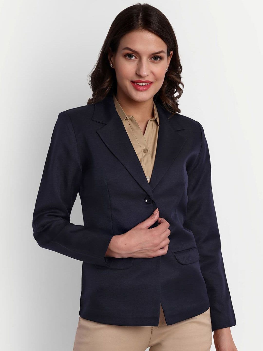 Blue Ronin Notched Lapel Single Breasted Cotton Formal Blazer - view 1
