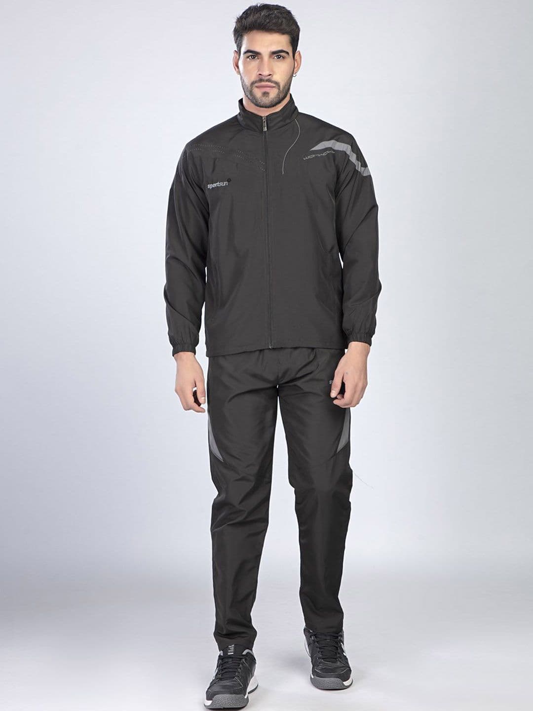 SPORT SUN Men Solid Jacket with Track Pant - view 1