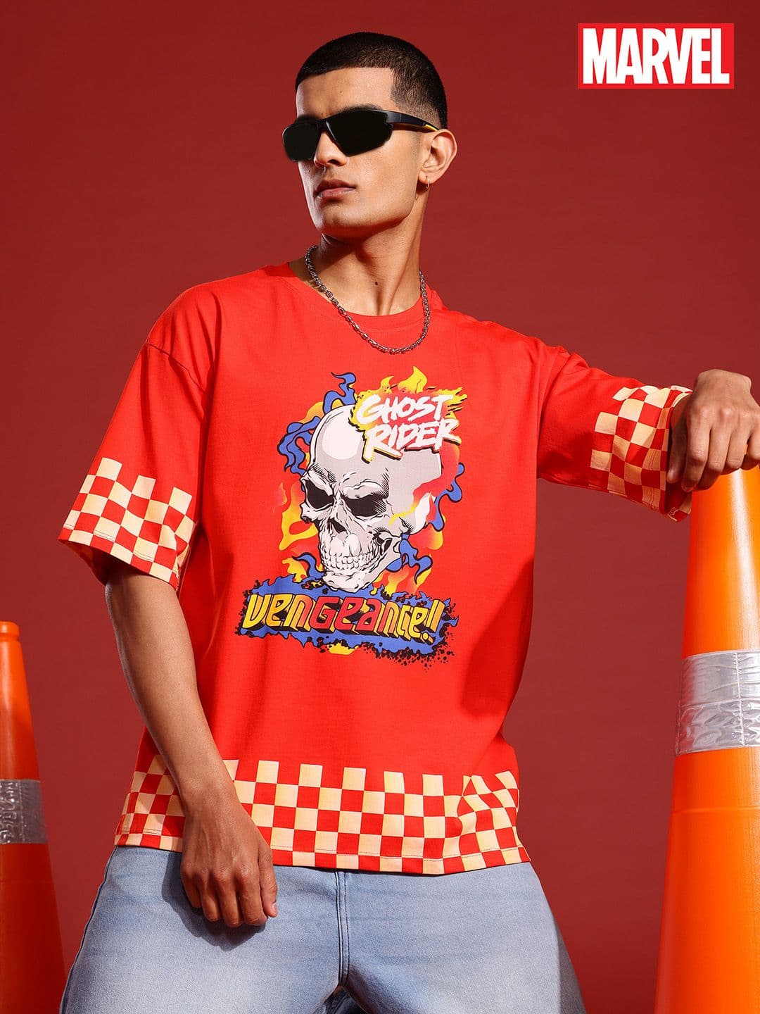 MARVEL STREET Men Printed Pure Cotton Relaxed Fit T-shirt - view 1