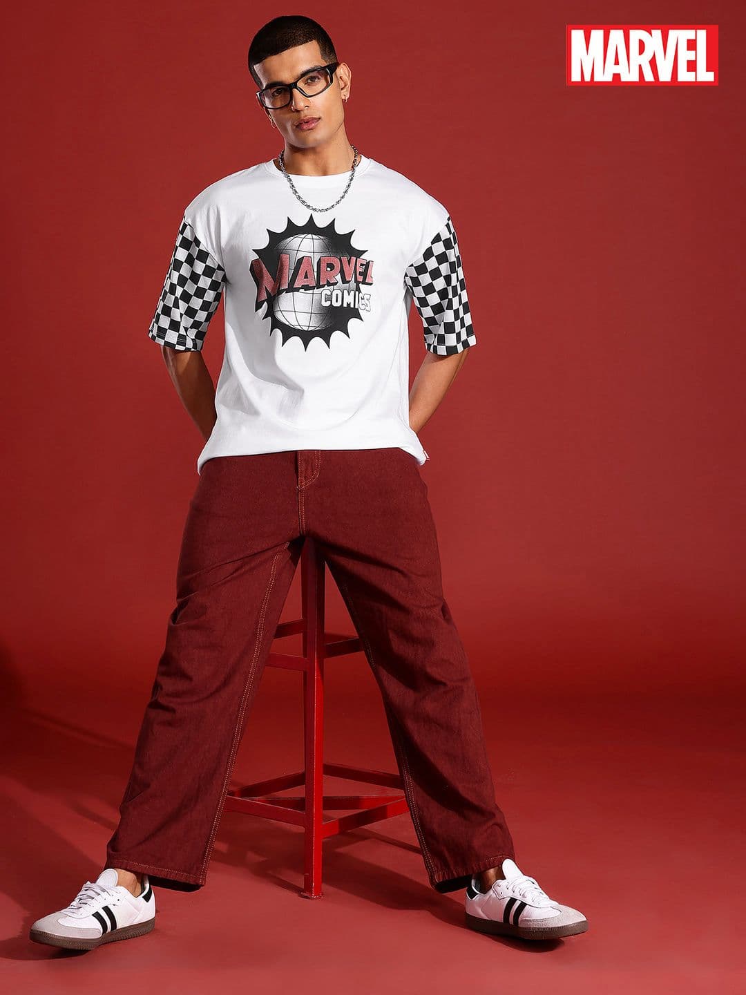 MARVEL STREET Men Typography Printed Pure Cotton Relaxed Fit T-shirt - view 1