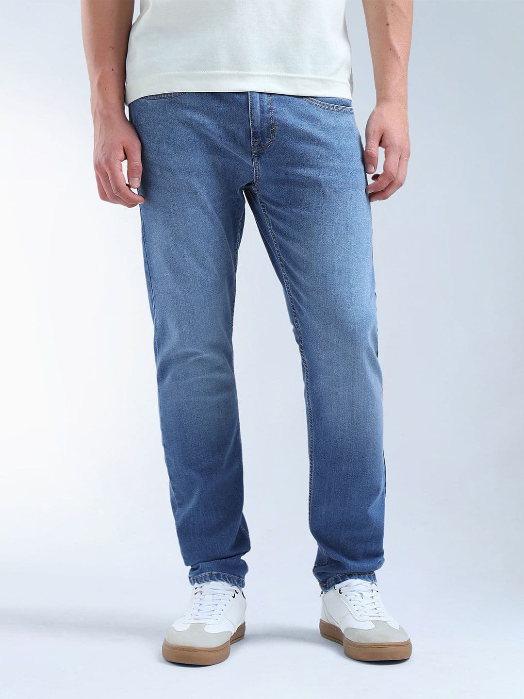 Flying Machine Slash Slim Tapered Fit Jeans - view 1
